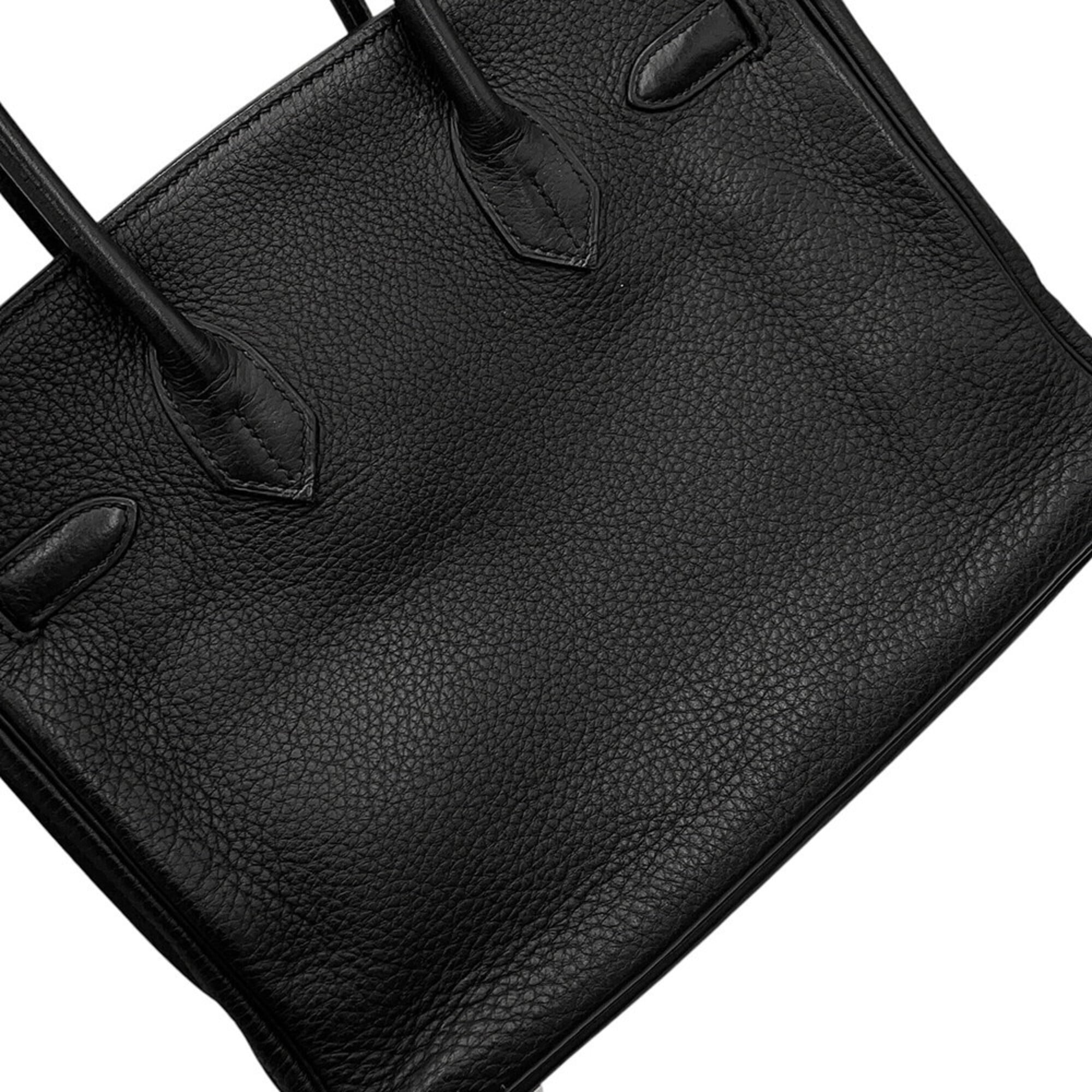 Hermes Birkin Black Taurillon Clemence Leather Handbag (Pre-Owned)