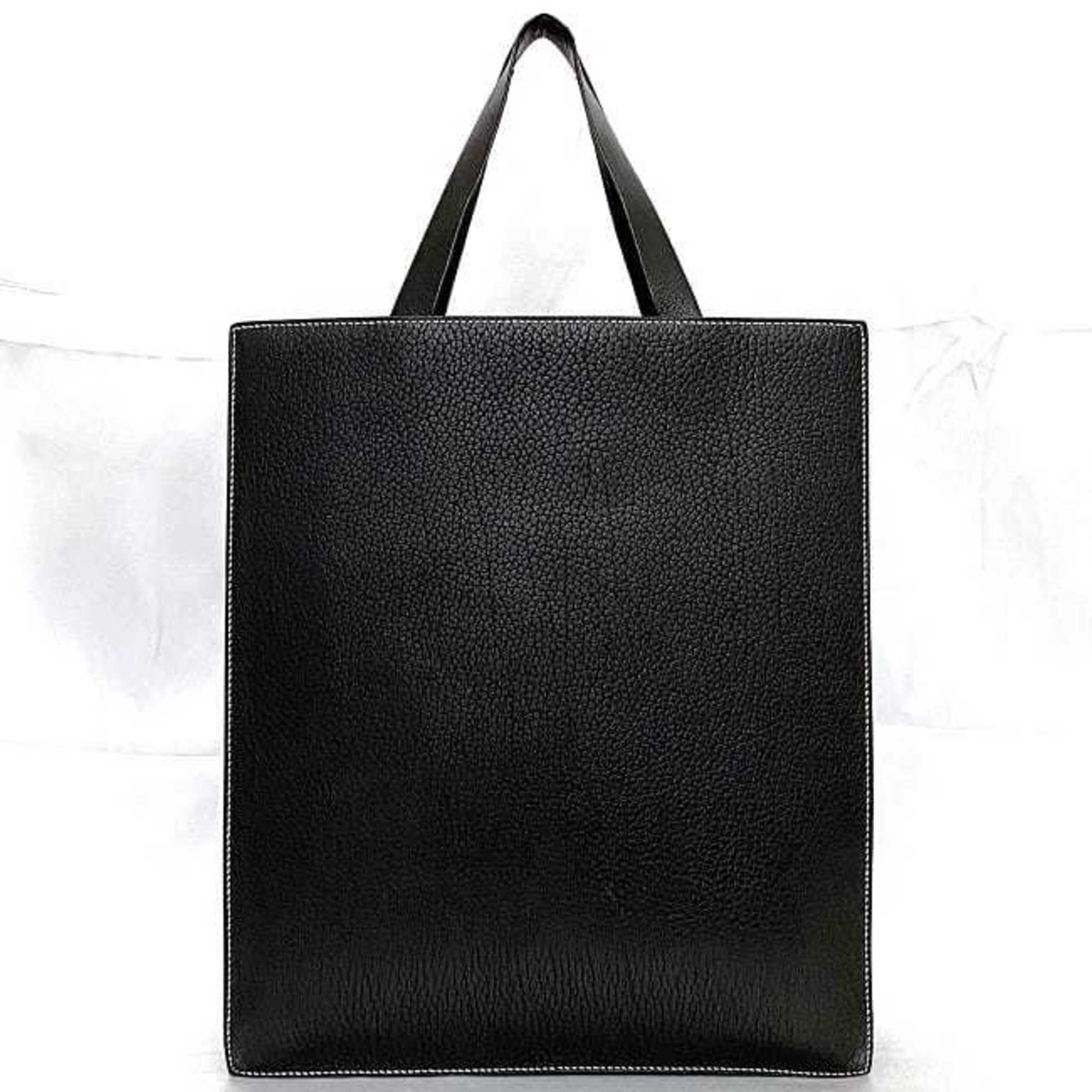 Hermes Black Leather Tote Bag (Pre-Owned)