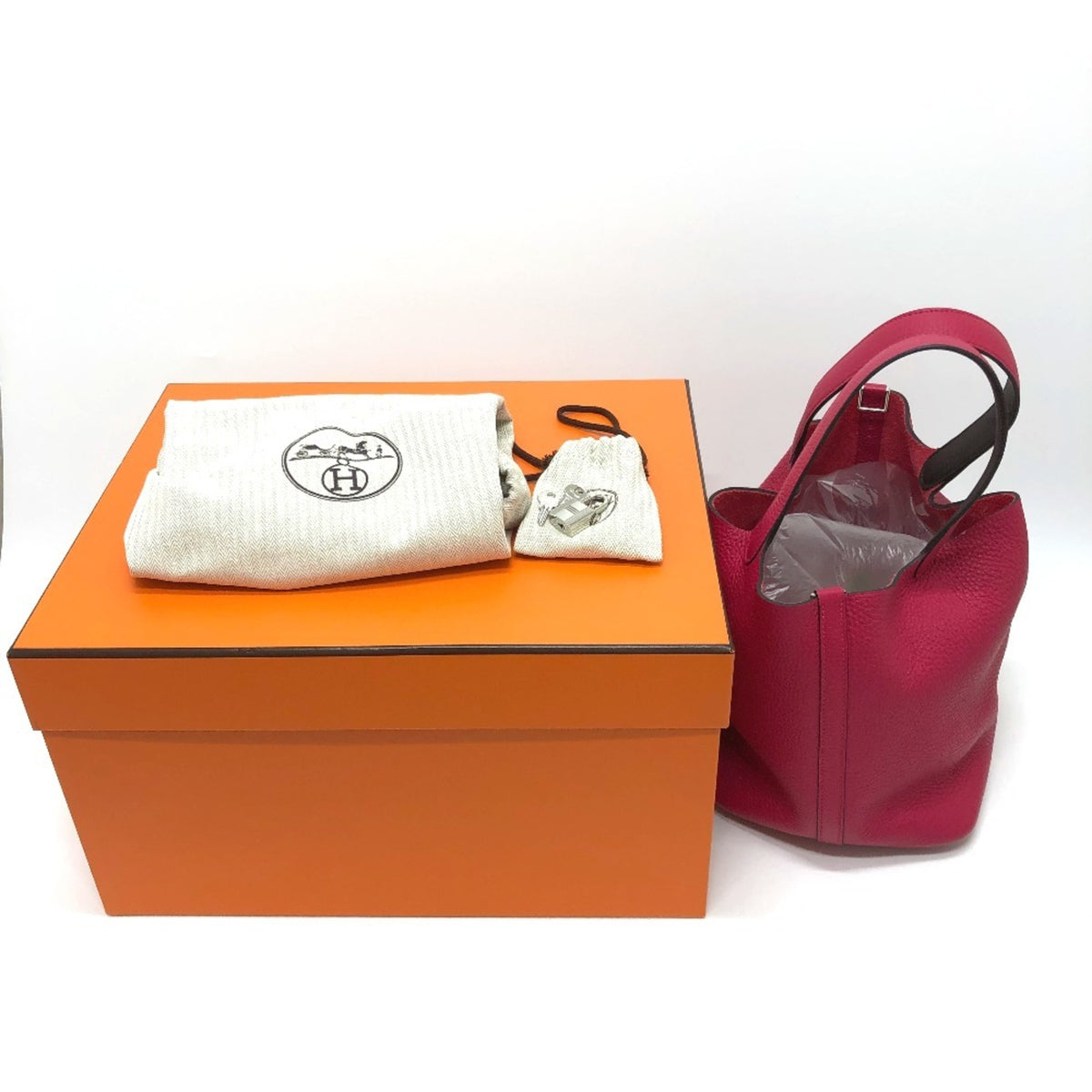 Hermes Pink Togo Leather Handbag Tote Bag (Pre-Owned)