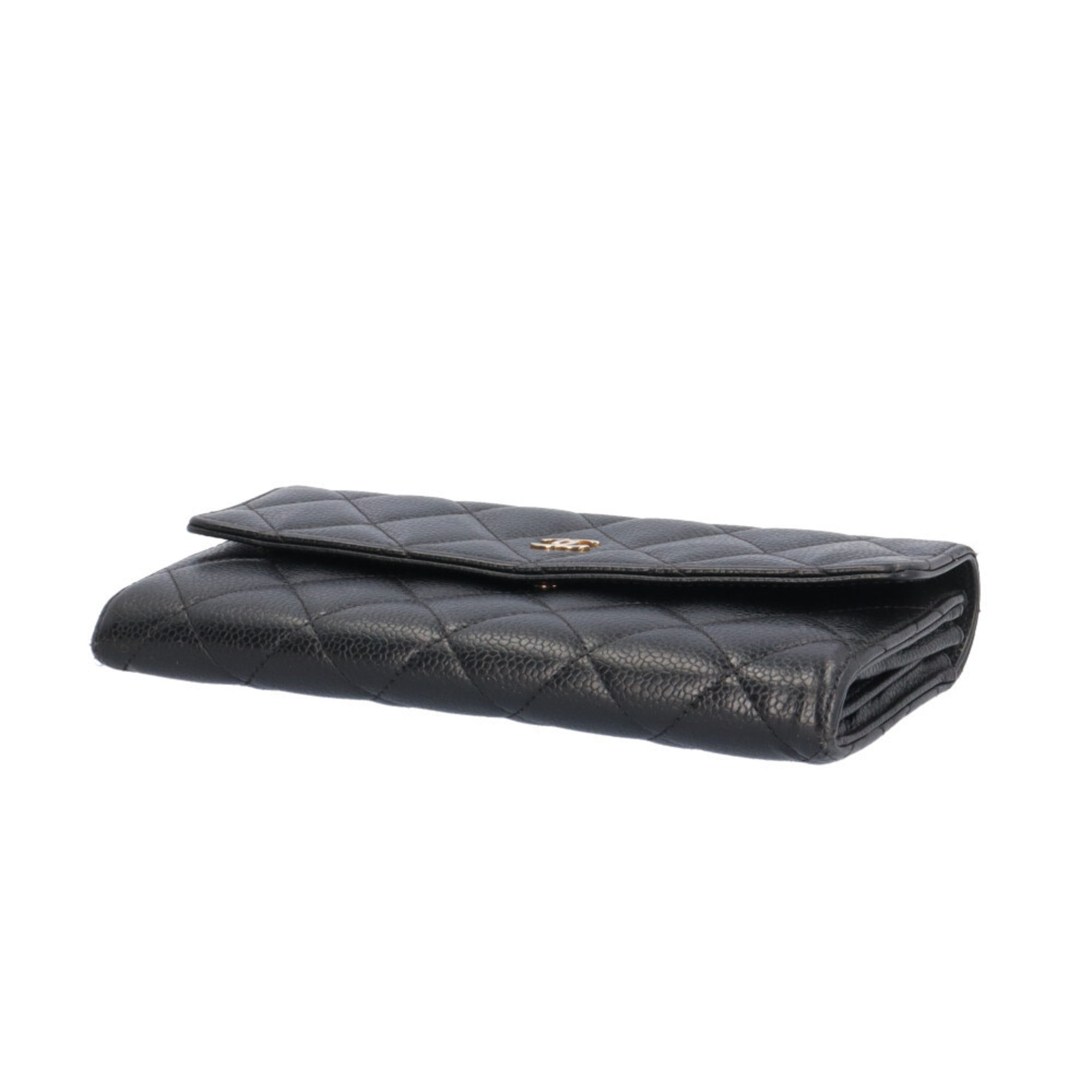 Chanel Black Grained Calfskin Coin Purse/Coin Case (Pre-Owned)