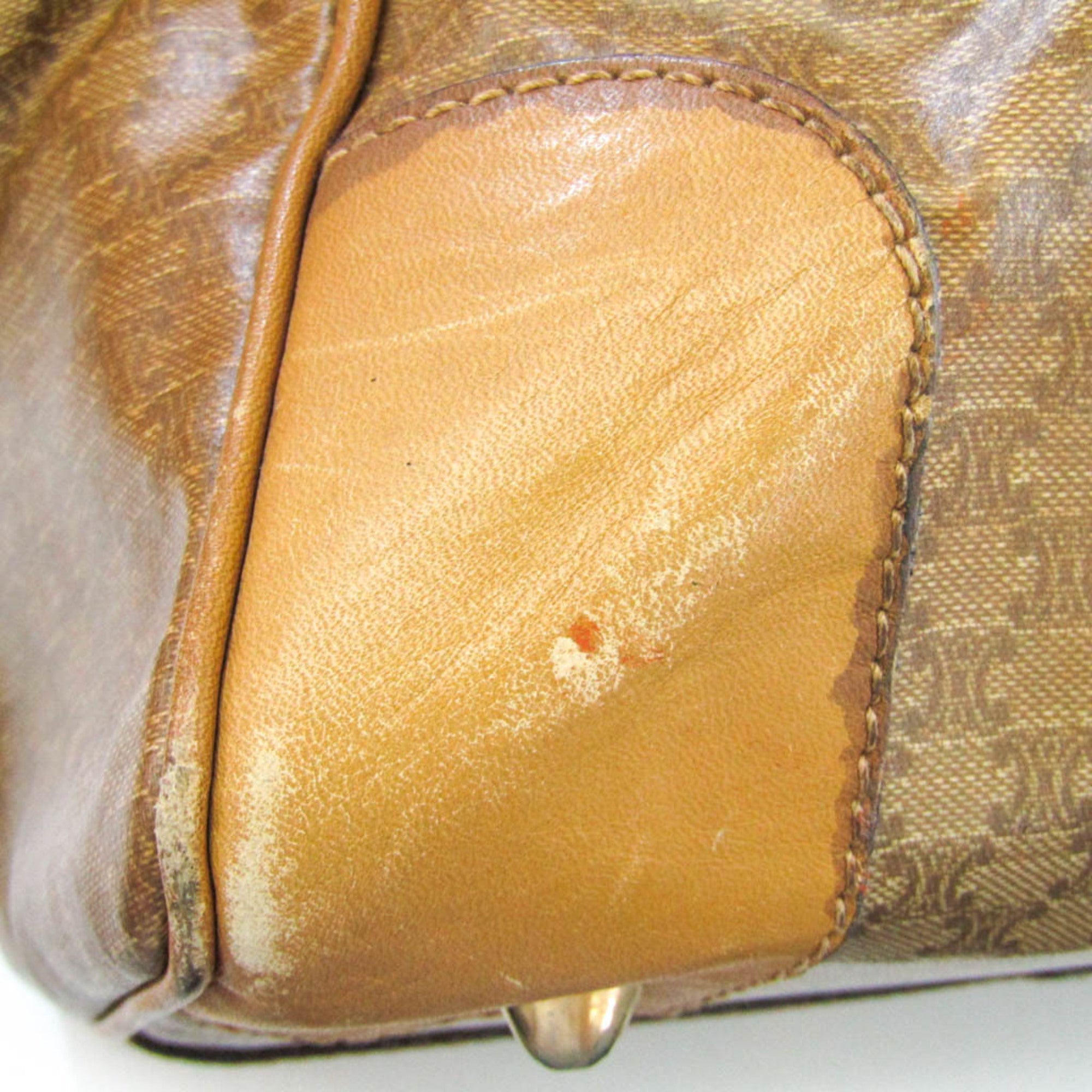 Celine Macadam Beige Pvc Leather Boston Bag (Pre-Owned)