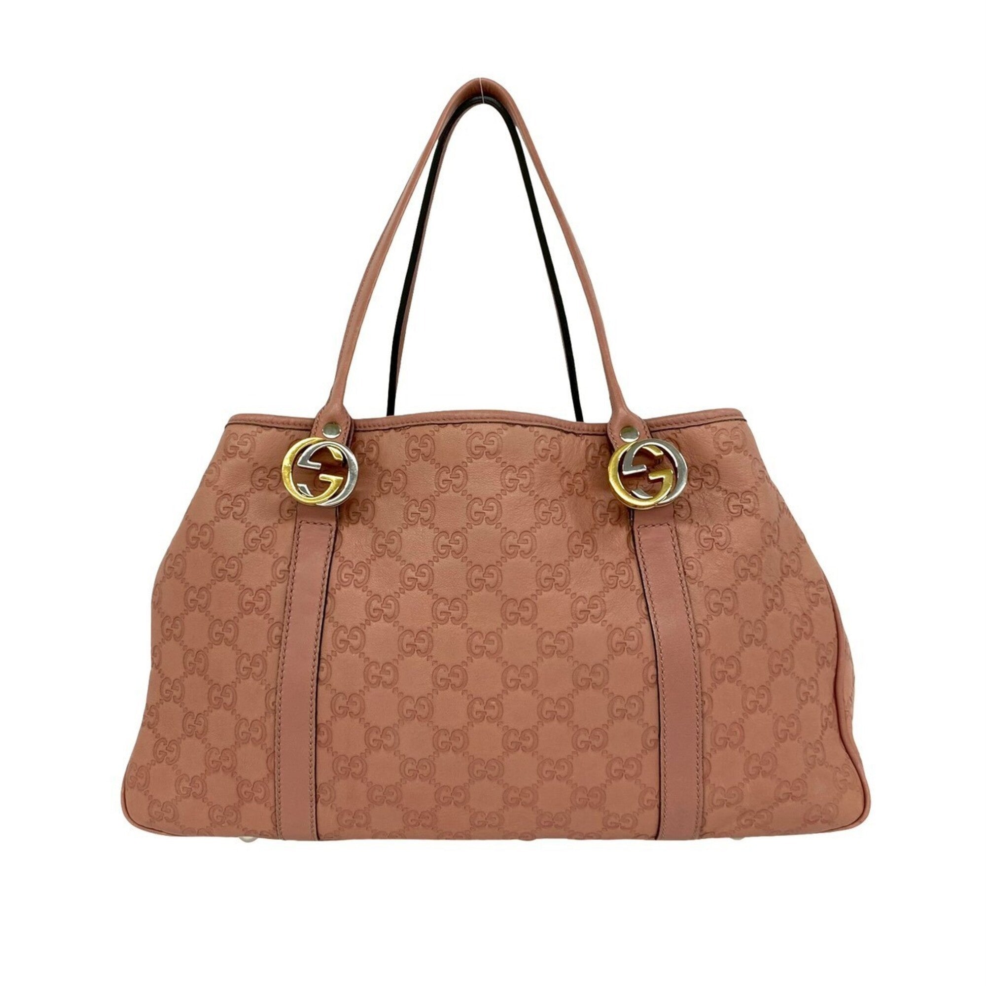 Gucci Pink Leather Handbag Shoulder Bag Tote Bag (Pre-Owned)