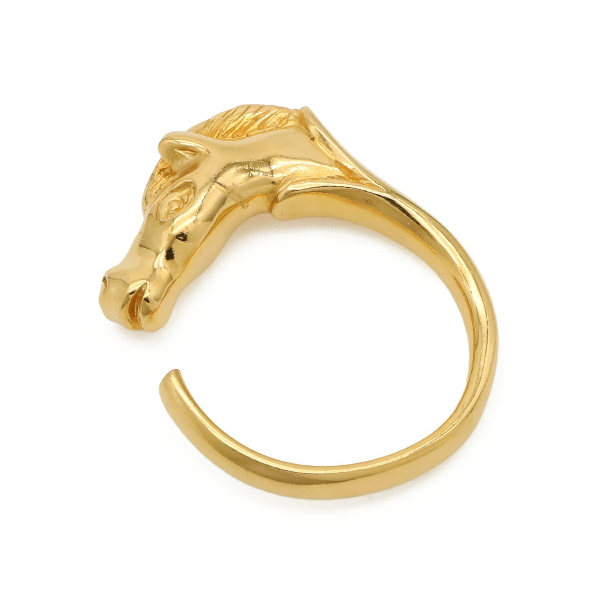 Hermes Gold Gold Plating Band Ring (Pre-Owned)