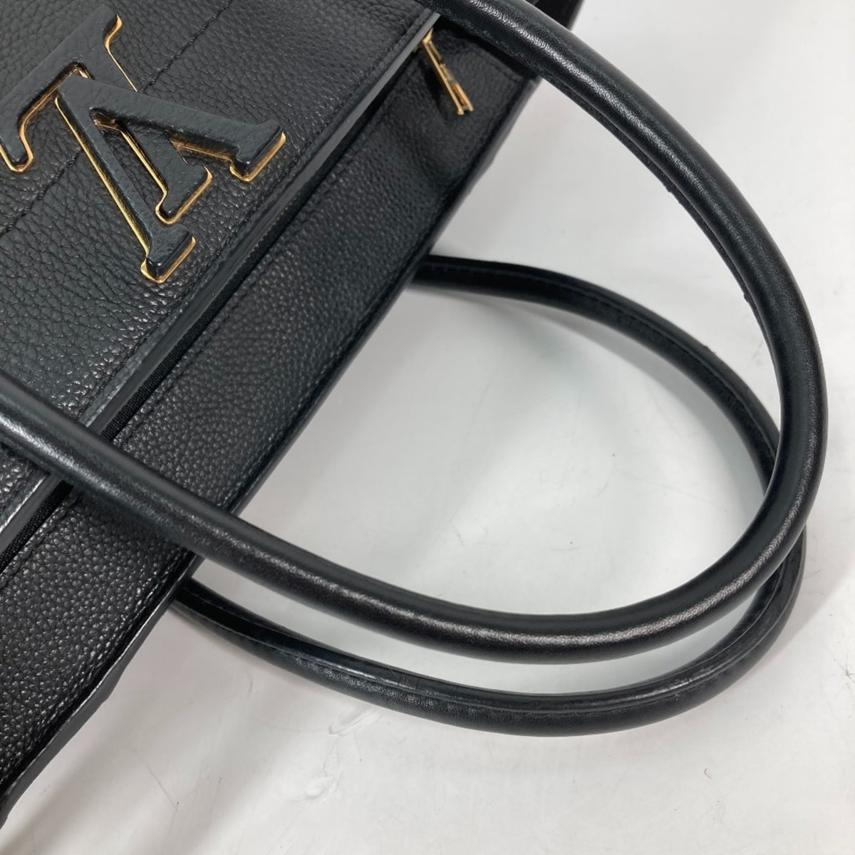 Louis Vuitton Black Noir Leather Handbag Shoulder Bag Tote Bag (Pre-Owned)