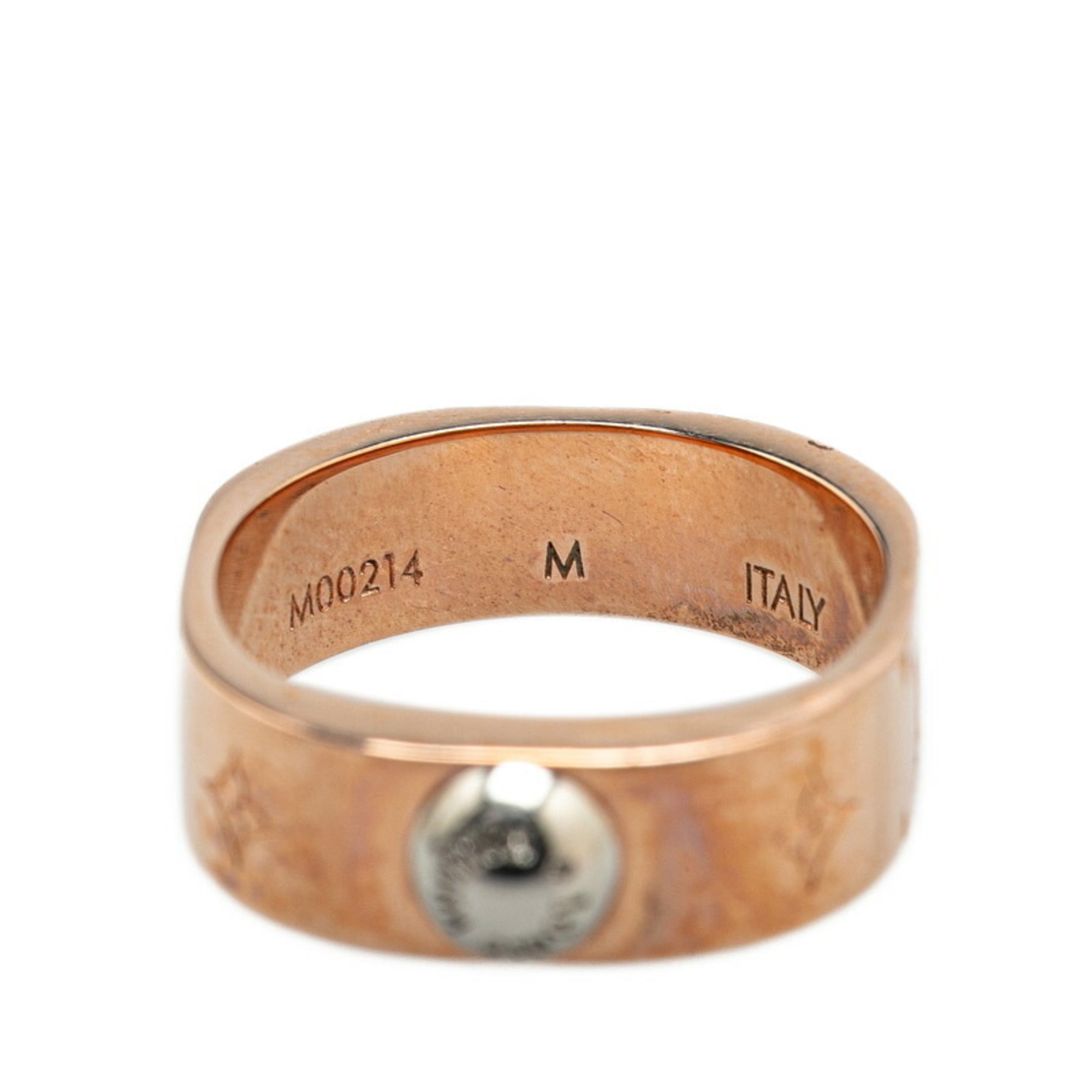 Louis Vuitton Silver Pink Gold Gold Plating Metal Band Ring (Pre-Owned)