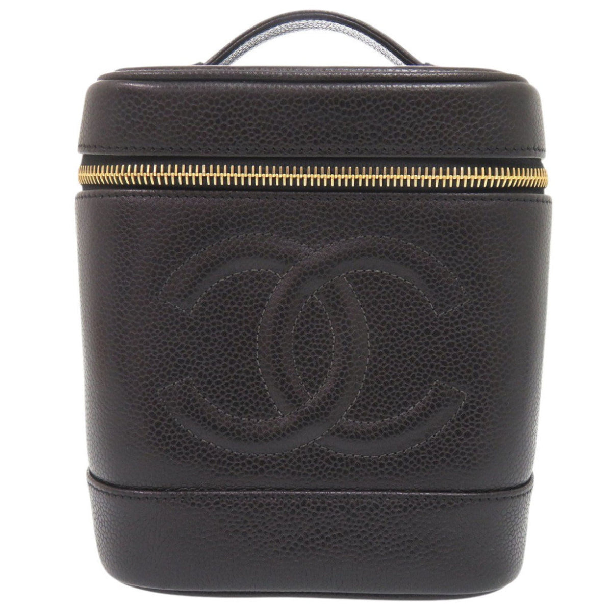 Chanel Black Grained Calfskin Pouch Vanity Bag (Pre-Owned)