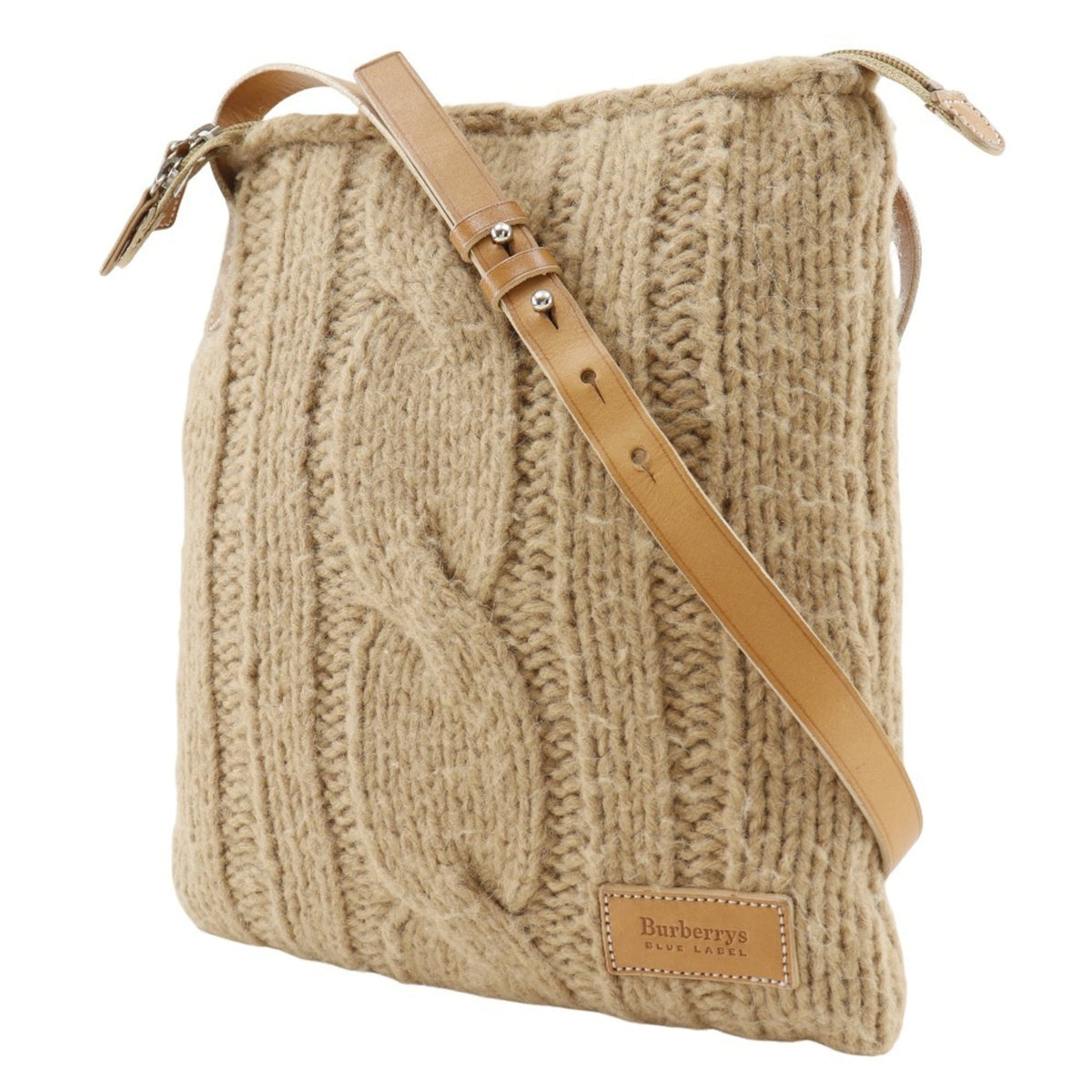 Burberry Blue Label Beige Wool Shoulder Bag (Pre-Owned)