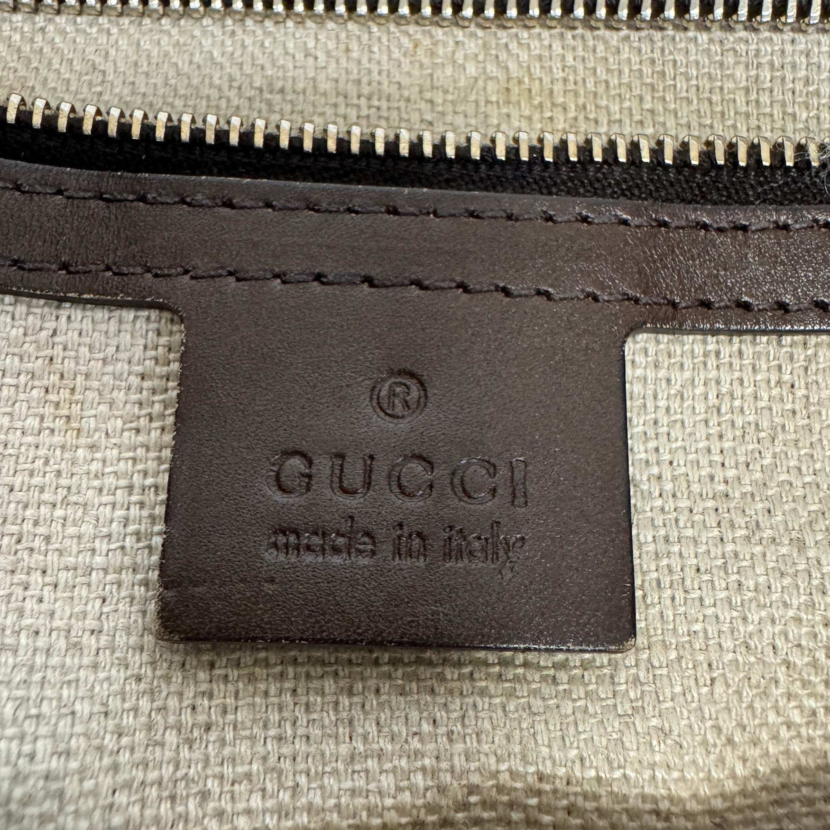 Gucci Brown Canvas Leather Tote Bag (Pre-Owned)