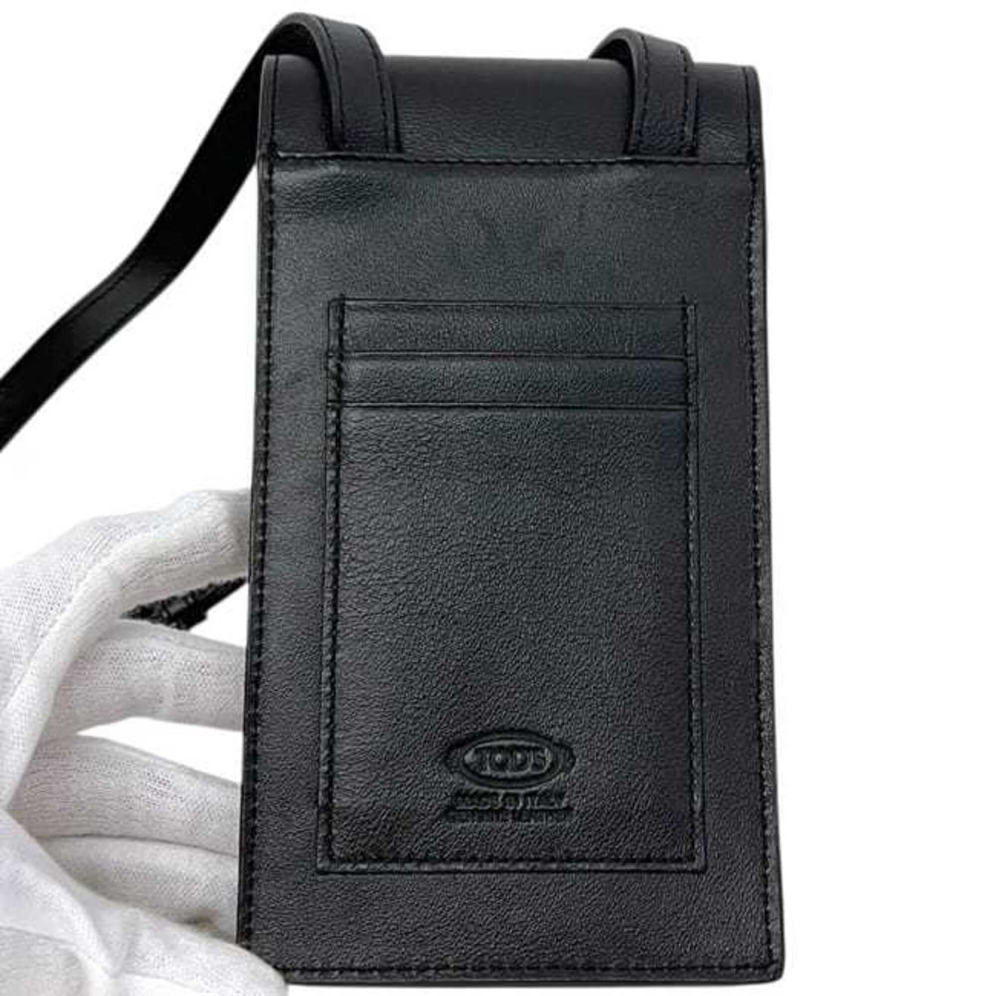 Tod's Black Leather Pochette Shoulder Bag (Pre-Owned)