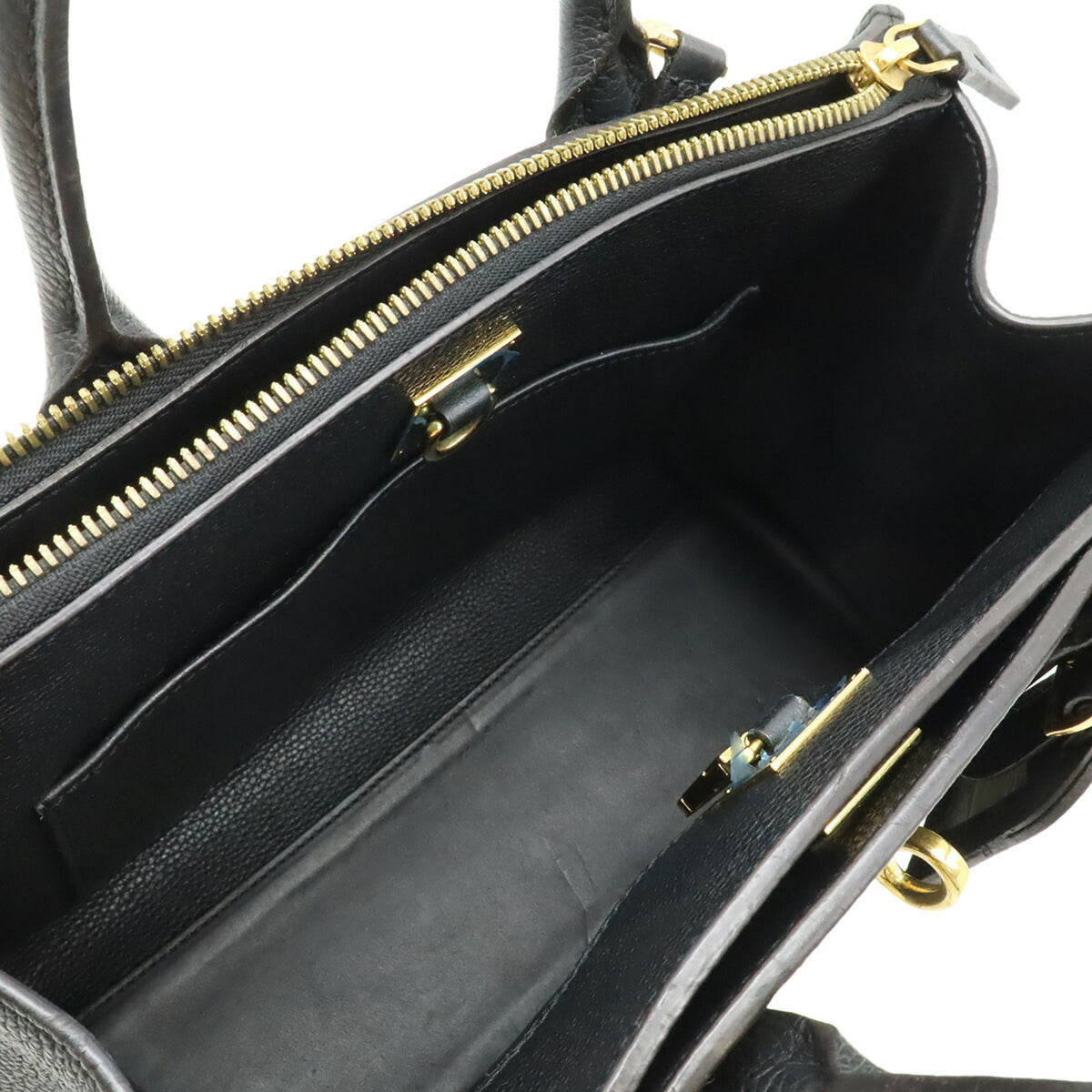 Louis Vuitton Noir Leather Handbag Shoulder Bag (Pre-Owned)