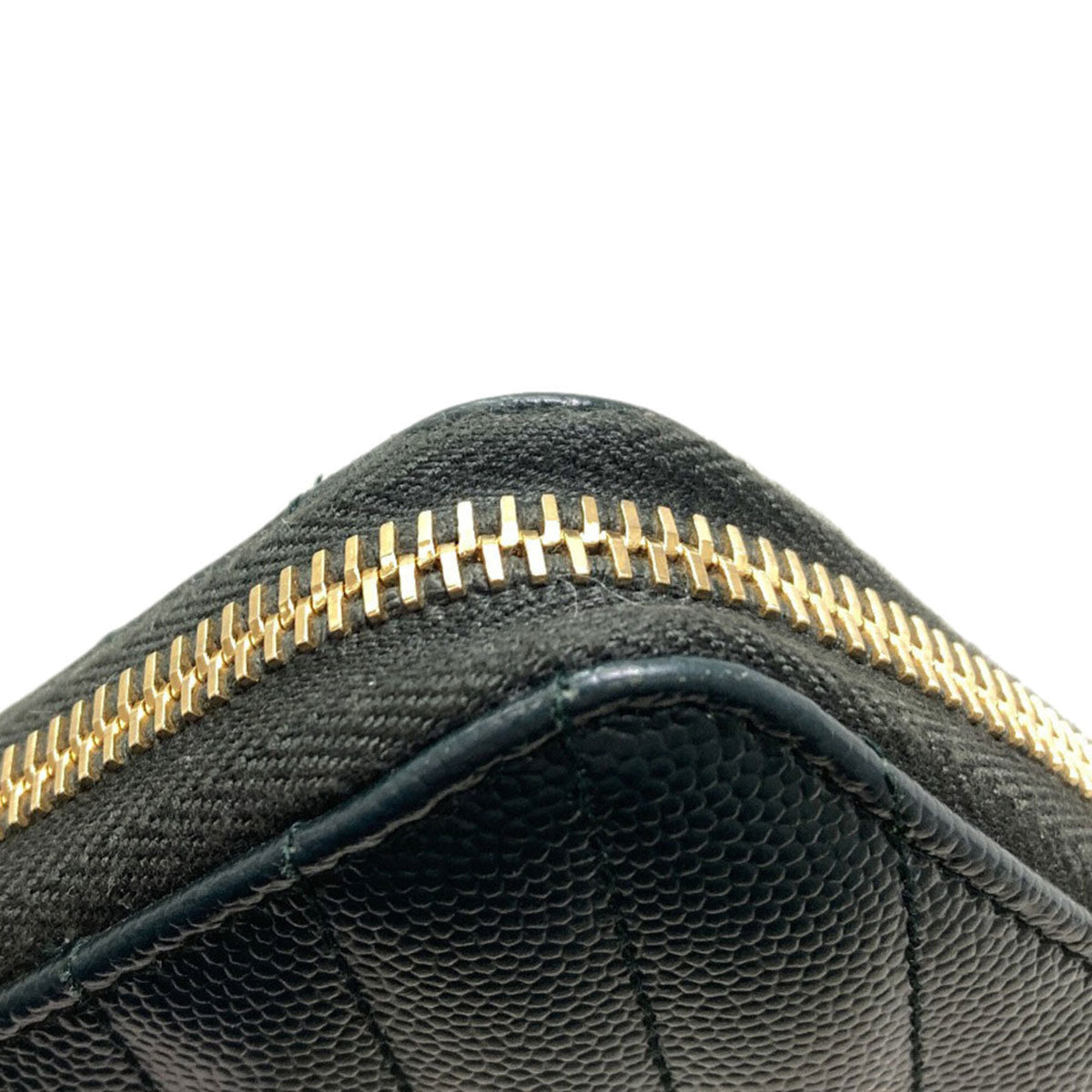 Saint Laurent Dark Green Leather Long Wallet (Bi-Fold) (Pre-Owned)