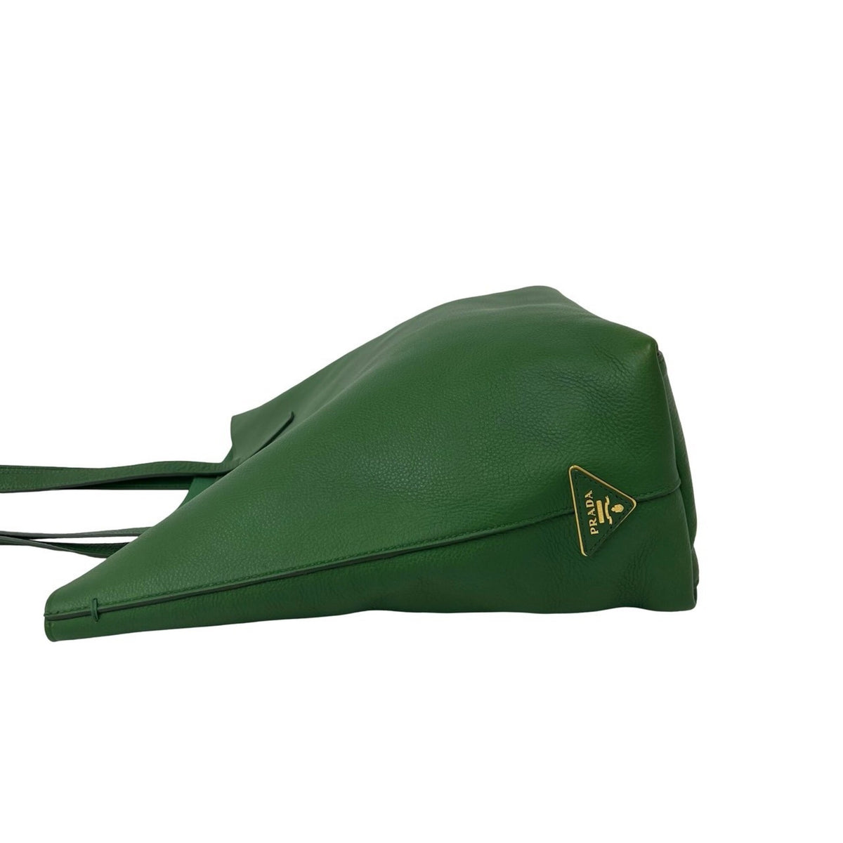 Prada Green Leather Shoulder Bag Tote Bag (Pre-Owned)