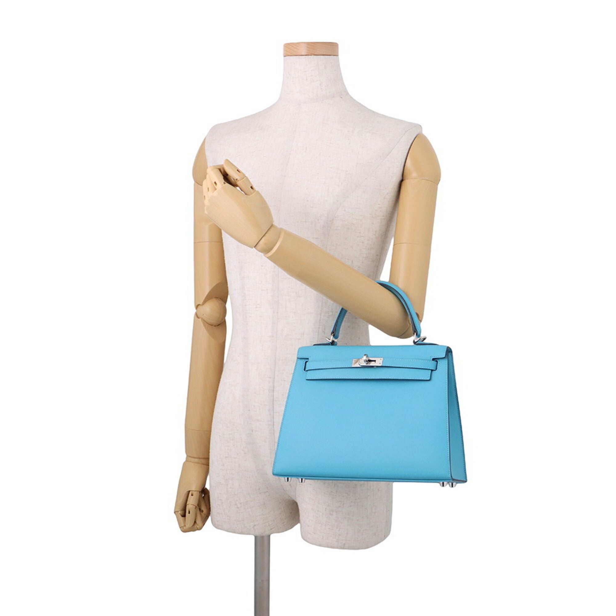 Hermes Blue Epsom Leather Handbag (Pre-Owned)