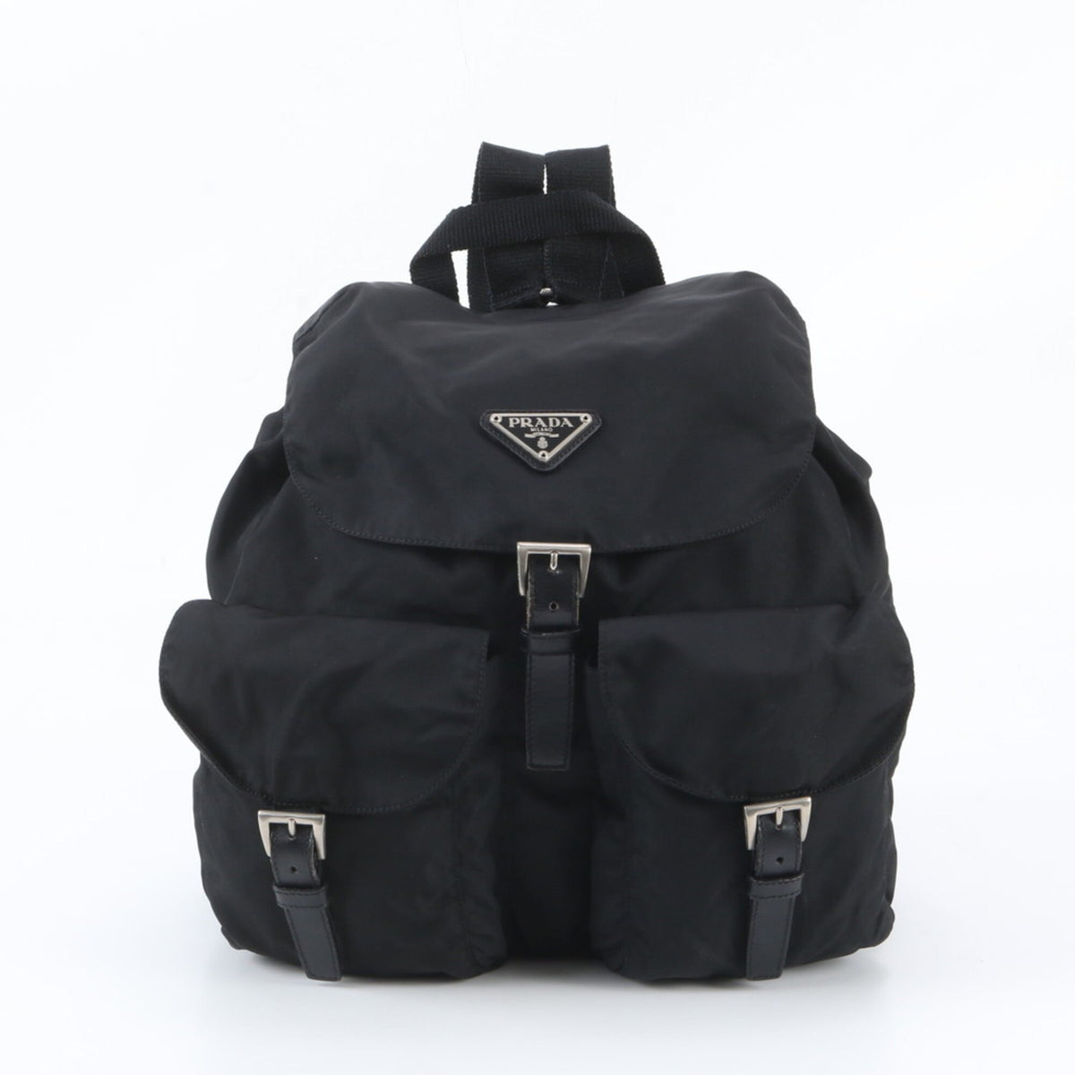 Prada Black Leather Nylon Backpack (Pre-Owned)