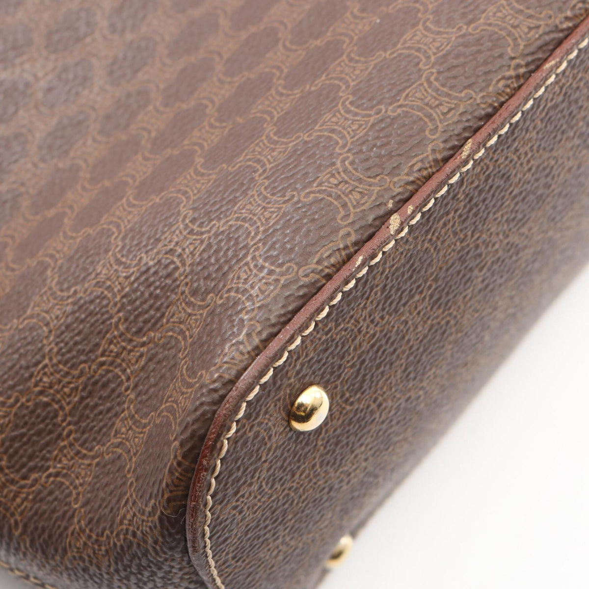 Celine Brown Coated Canvas Leather Handbag (Pre-Owned)