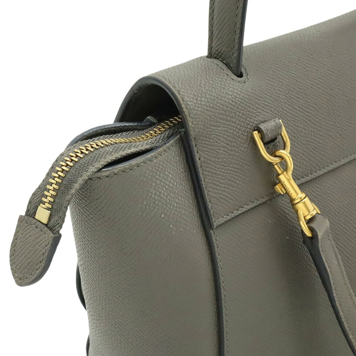 Celine Gray Leather Handbag Shoulder Bag (Pre-Owned)