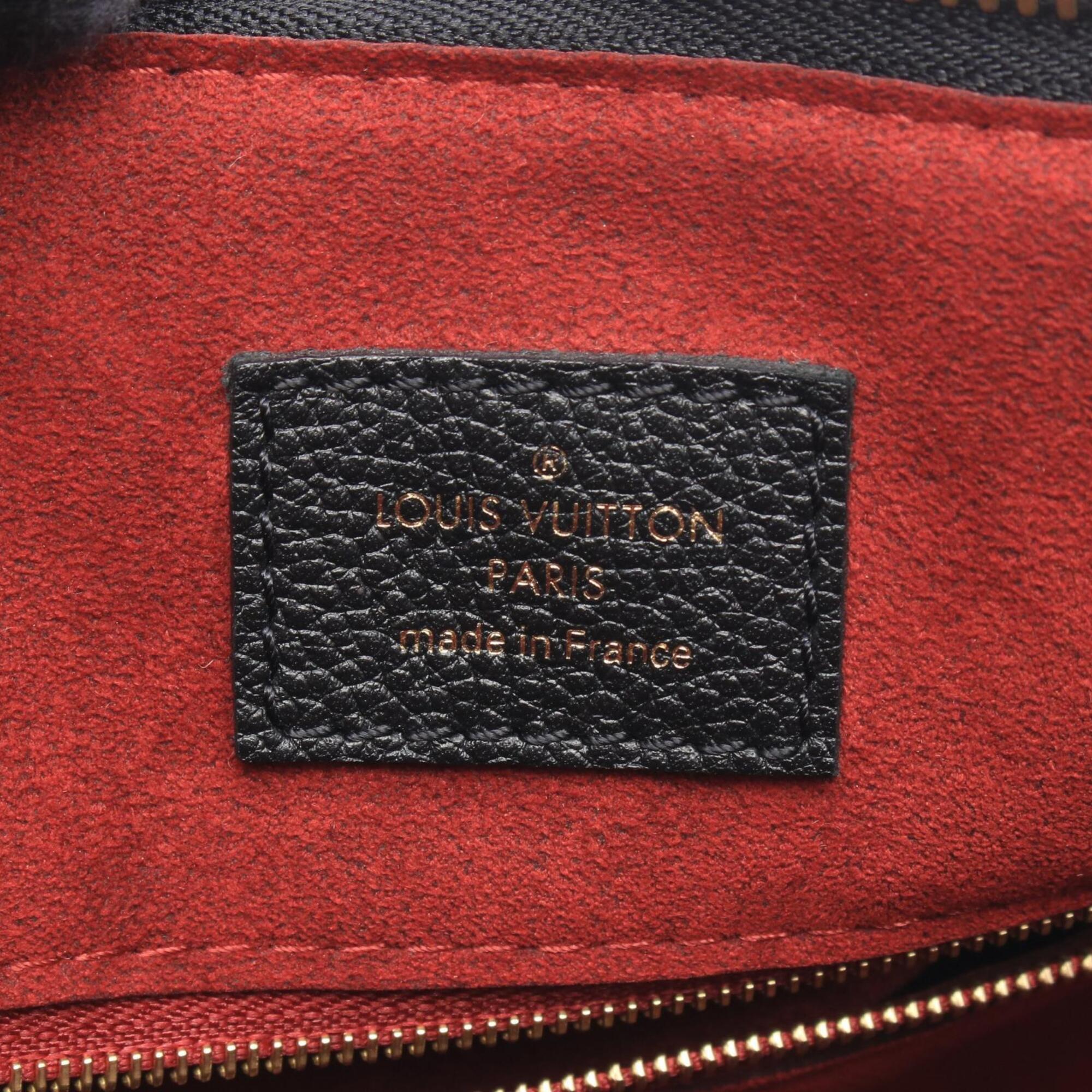 Louis Vuitton Beige Black Coated Canvas Leather Handbag (Pre-Owned)