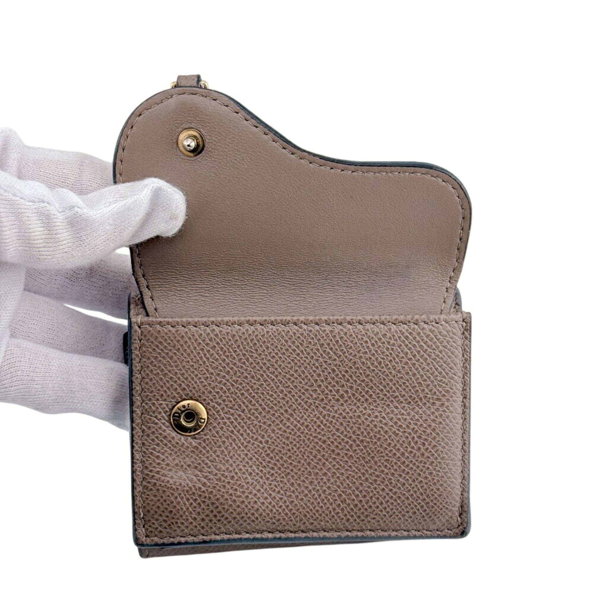 Christian Dior Brown Leather Wallet (Tri-Fold) (Pre-Owned)