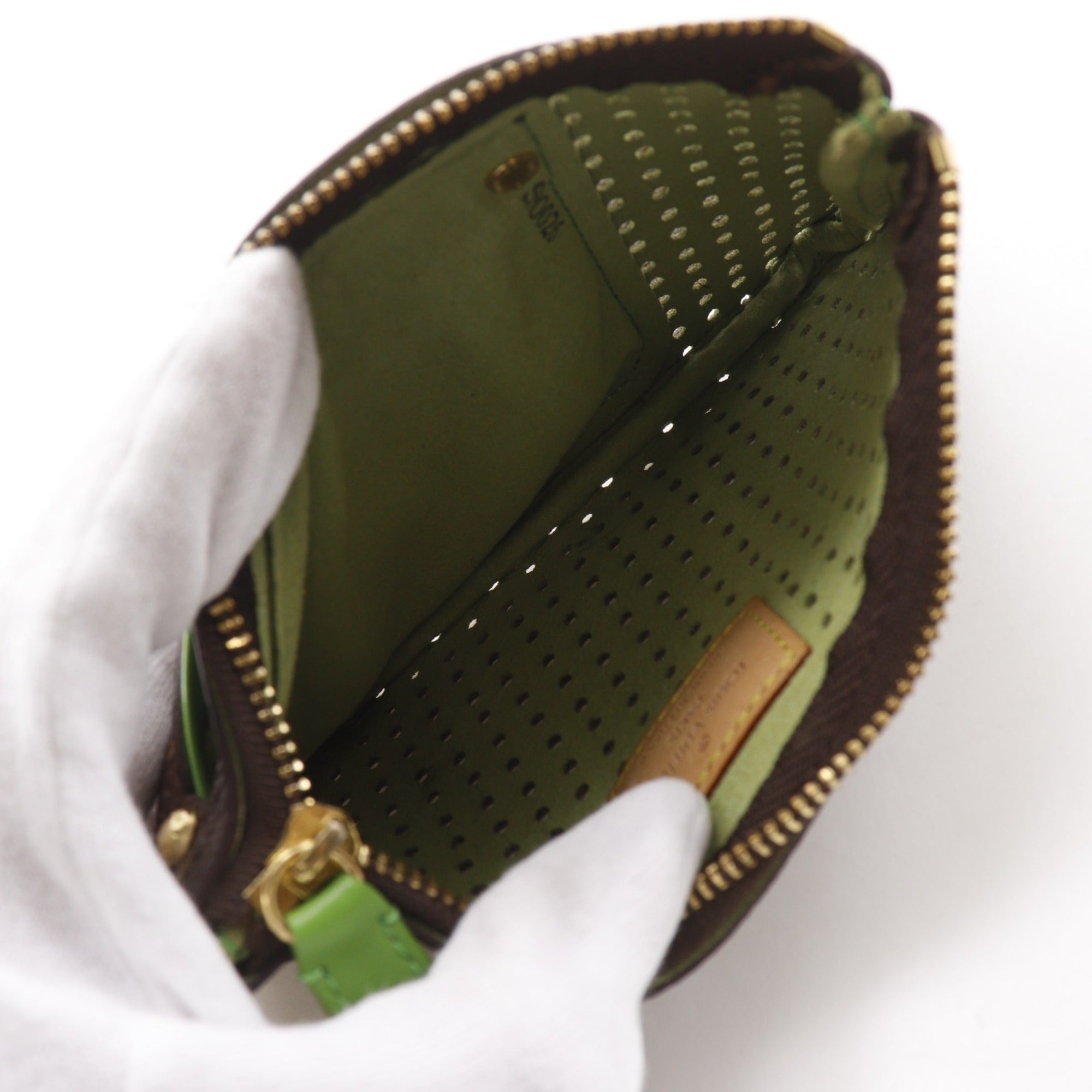 Louis Vuitton Brown Monogram Vert Monogram Pochette Pouch (Pre-Owned)