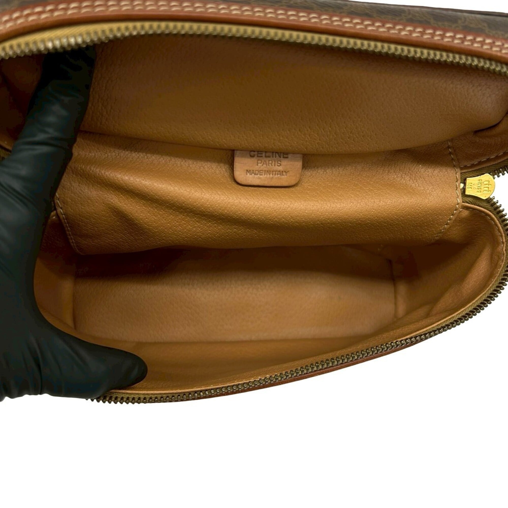 Celine Brown Pvc Leather Handbag Vanity Bag (Pre-Owned)