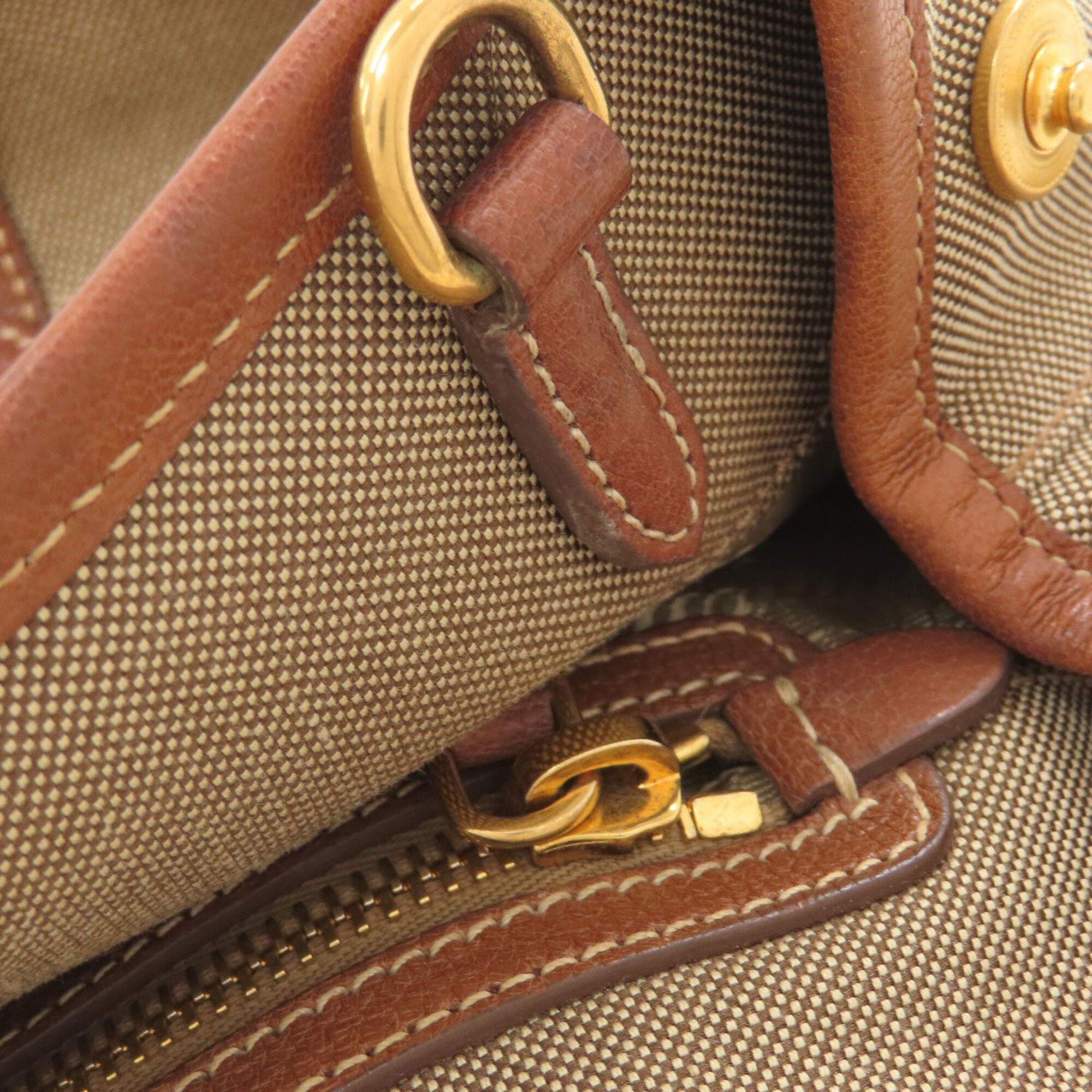 Prada Brown Canvas Handbag (Pre-Owned)