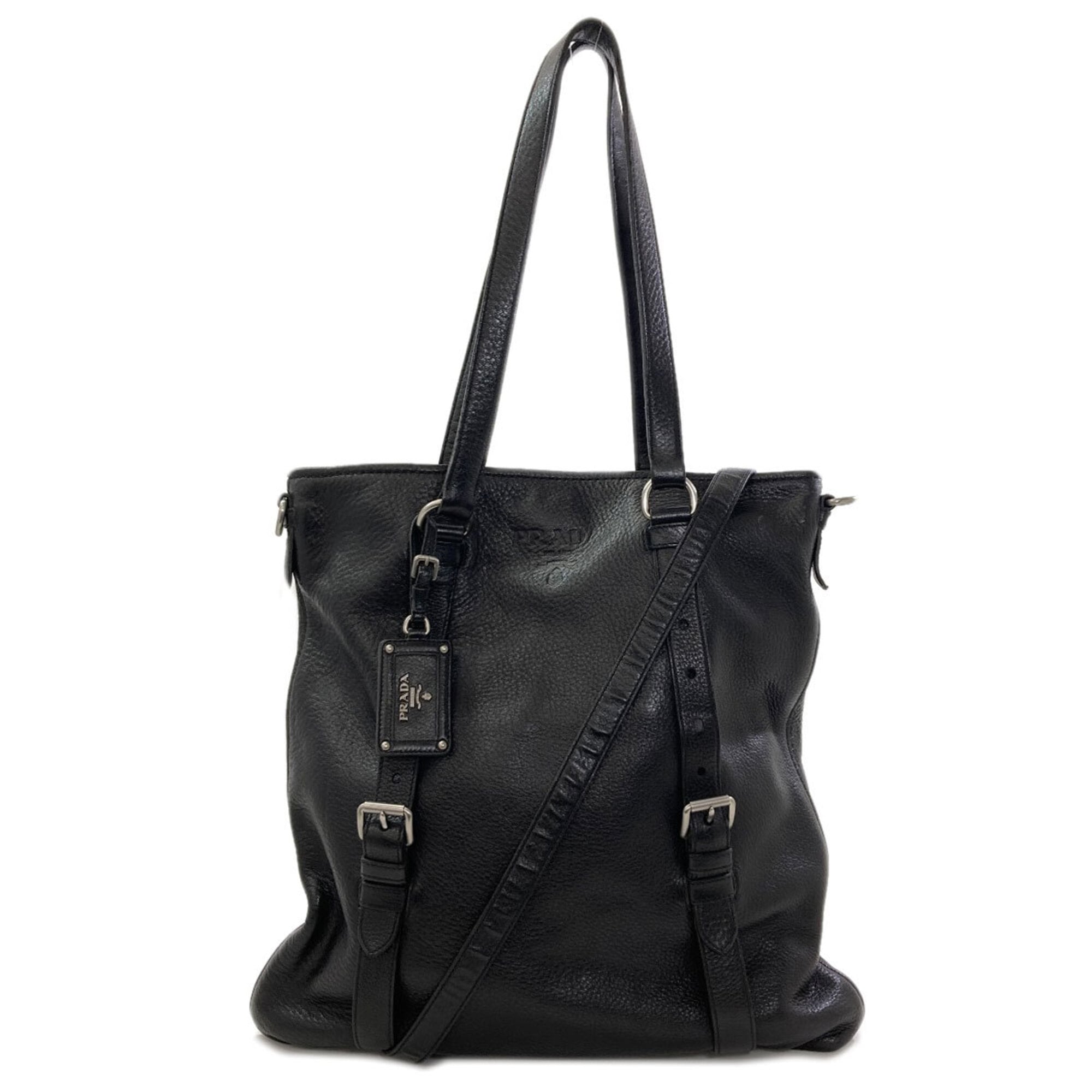 Prada Black Leather Tote Bag (Pre-Owned)