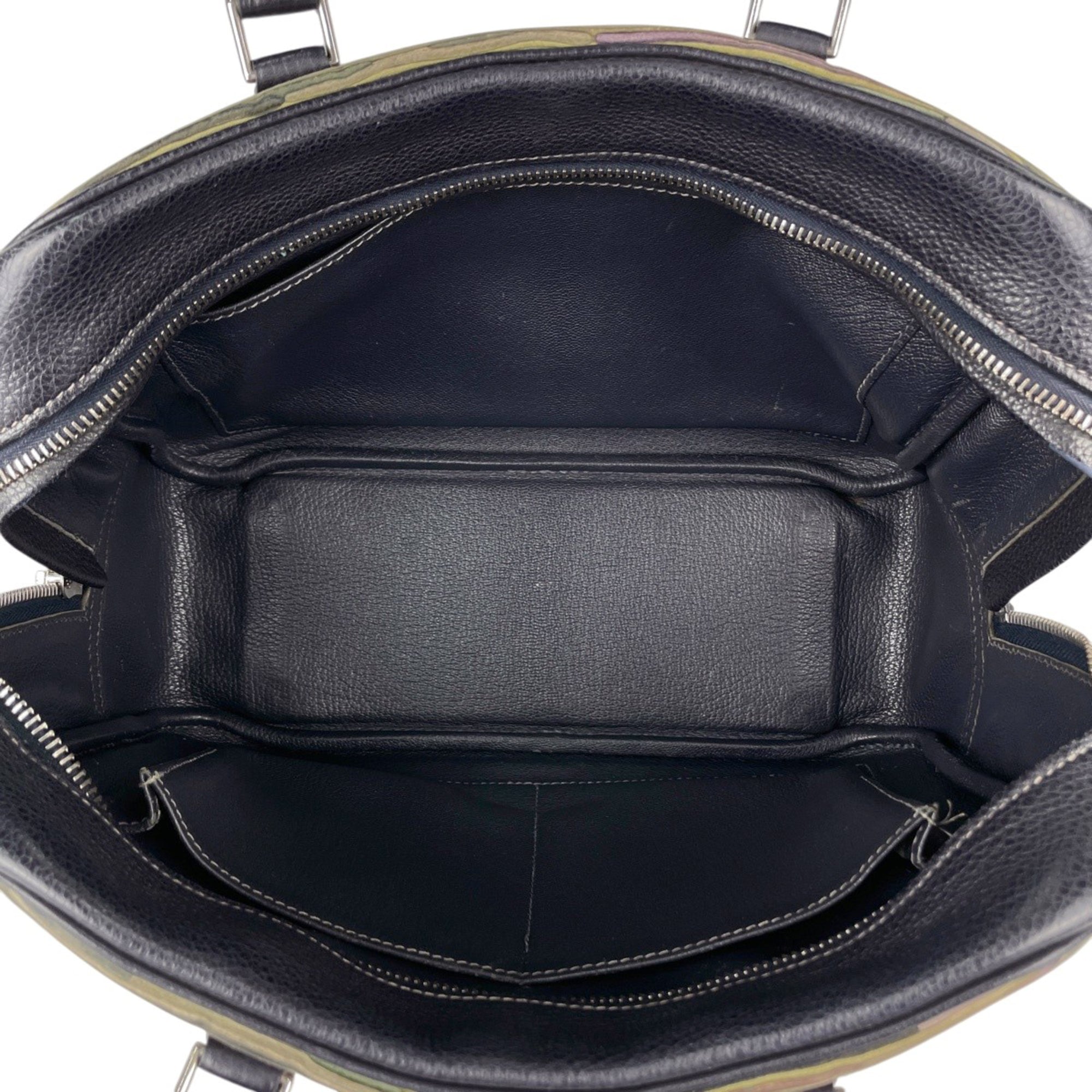 Hermes Navy Taurillon Clemence Leather Vibrato Leather Handbag (Pre-Owned)