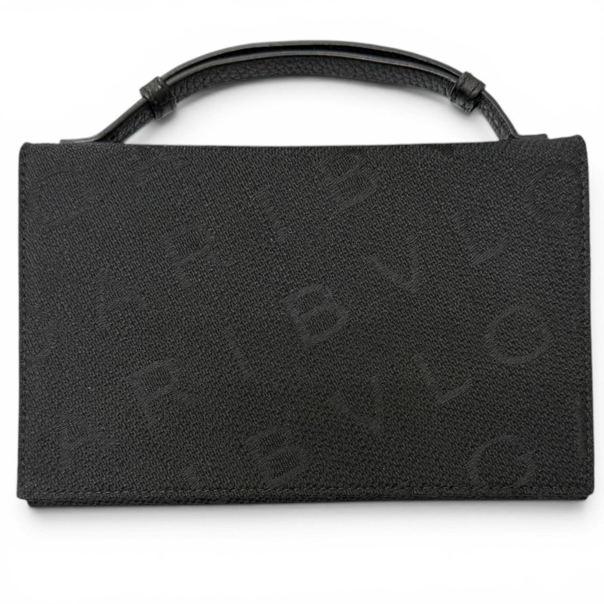 Bvlgari Black Canvas Leather Chain/Shoulder Wallet (Pre-Owned)