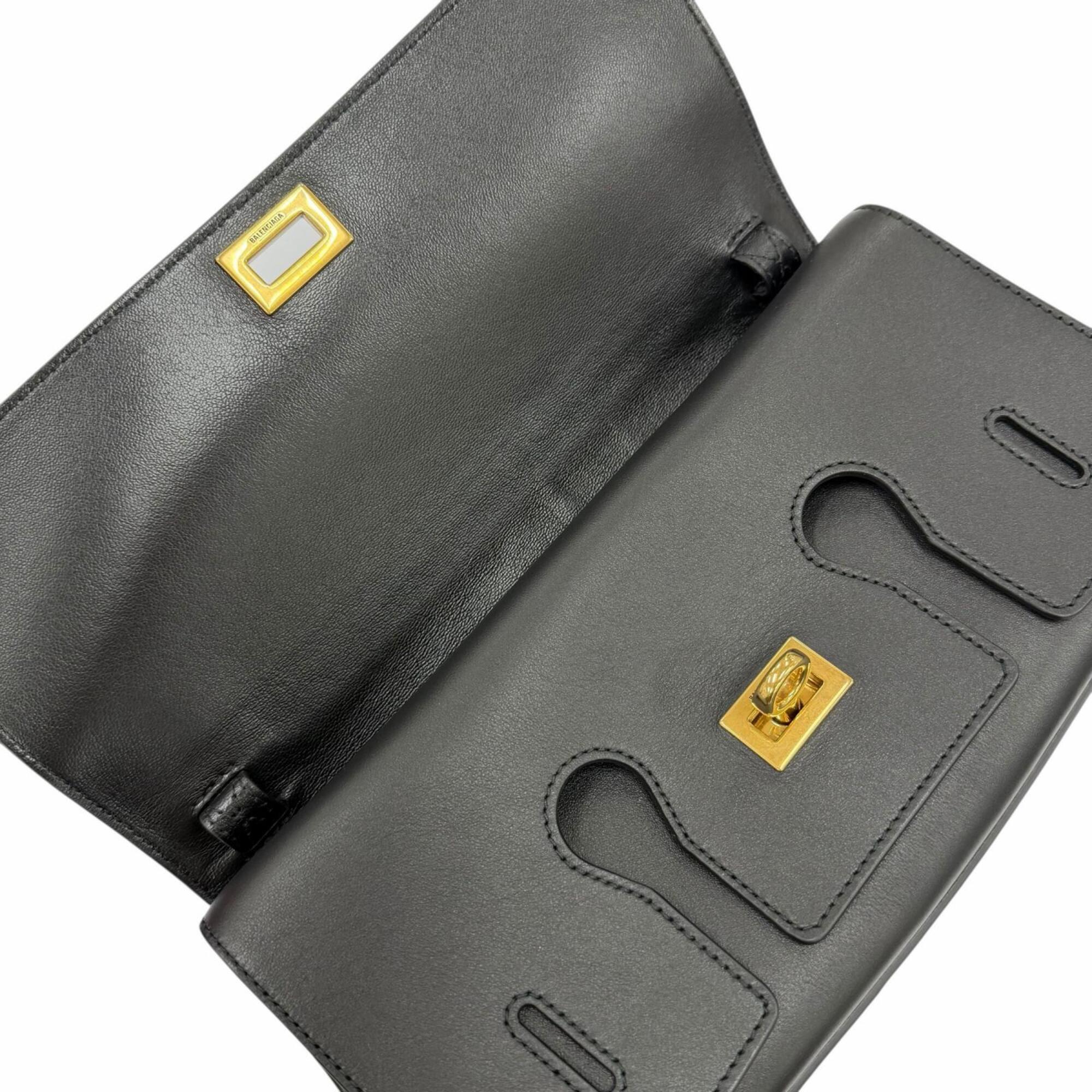 Balenciaga Black Leather Shoulder Bag (Pre-Owned)
