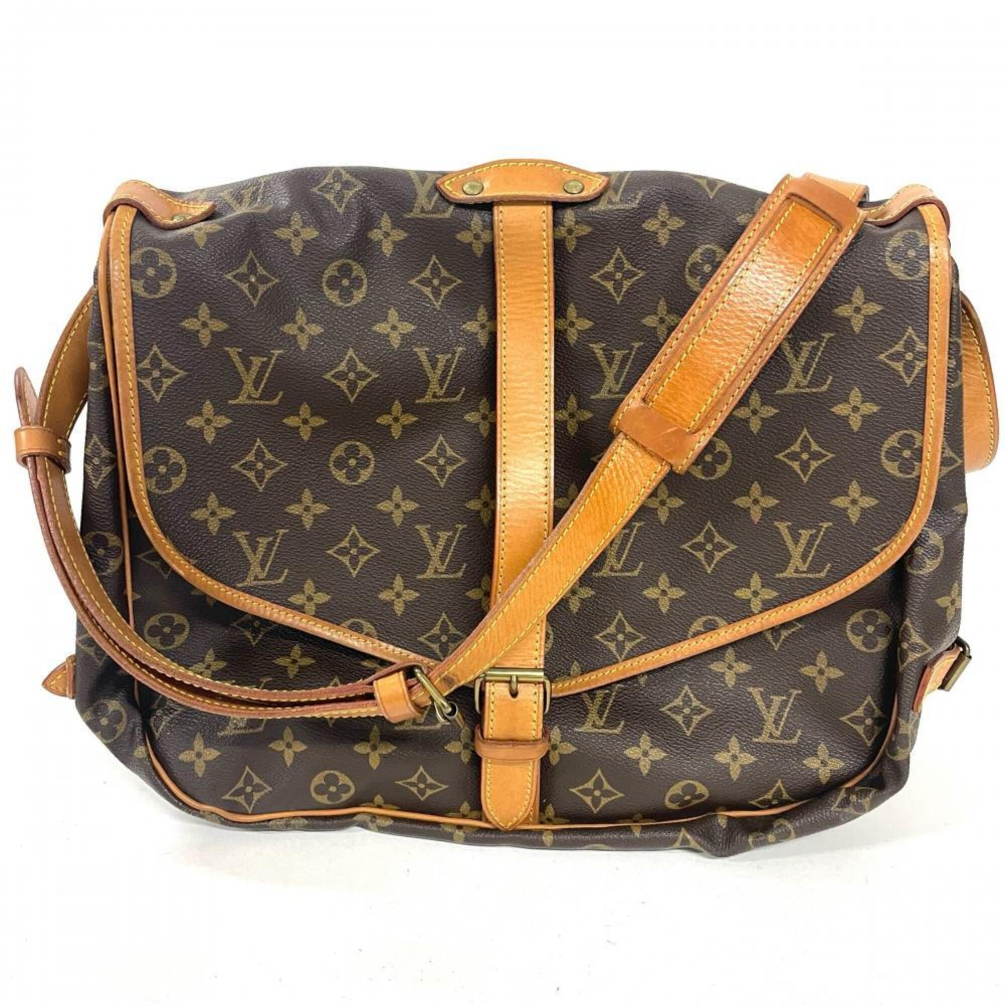 Louis Vuitton Brown Monogram Canvas Shoulder Bag (Pre-Owned)