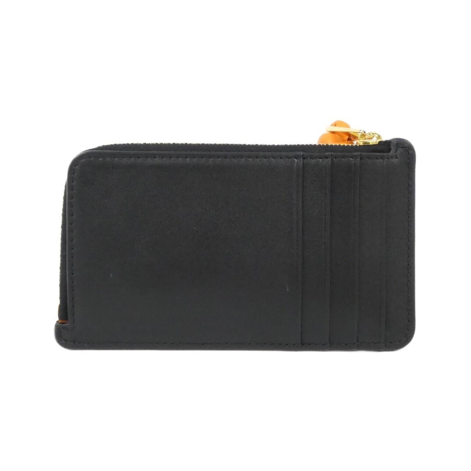 Loewe Black Orange Leather Coin Purse/Coin Case (Pre-Owned)