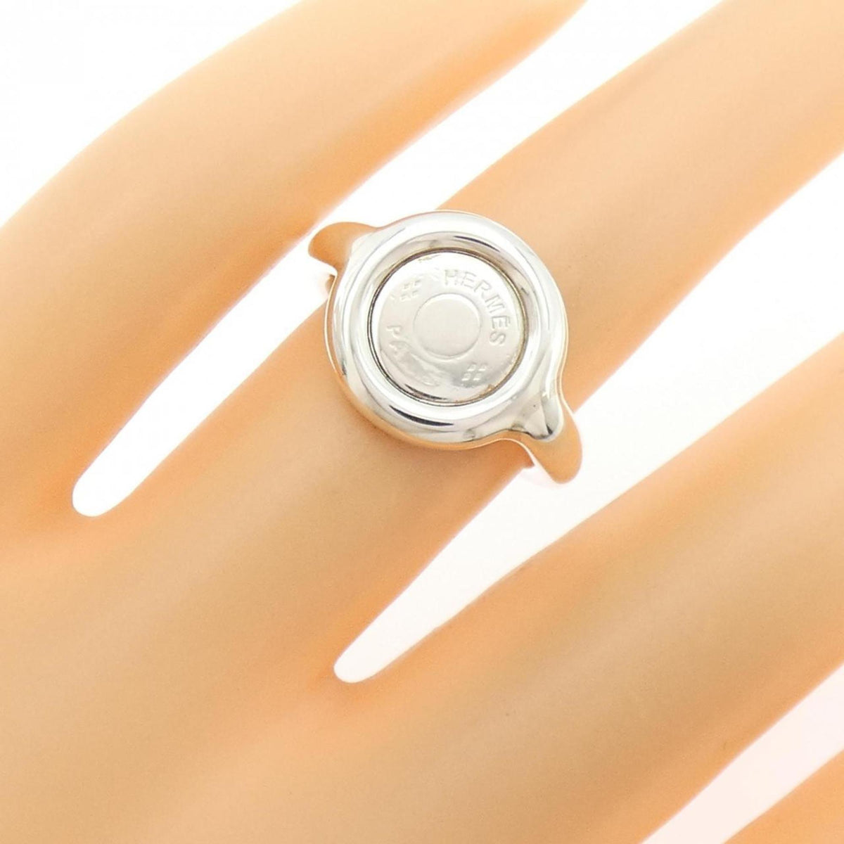 Hermes Silver 925 Band Ring (Pre-Owned)
