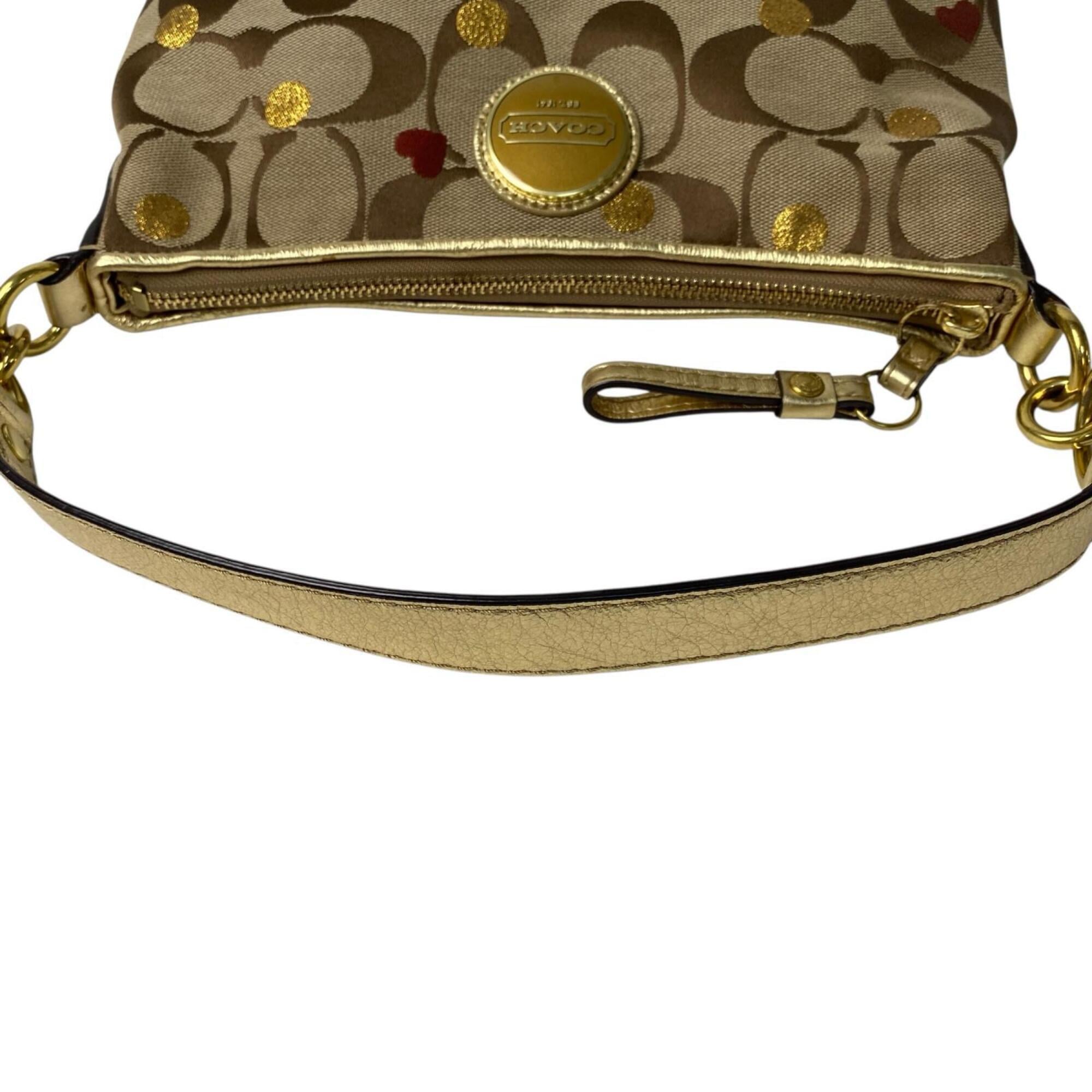 Coach Brown Canvas Shoulder Bag (Pre-Owned)