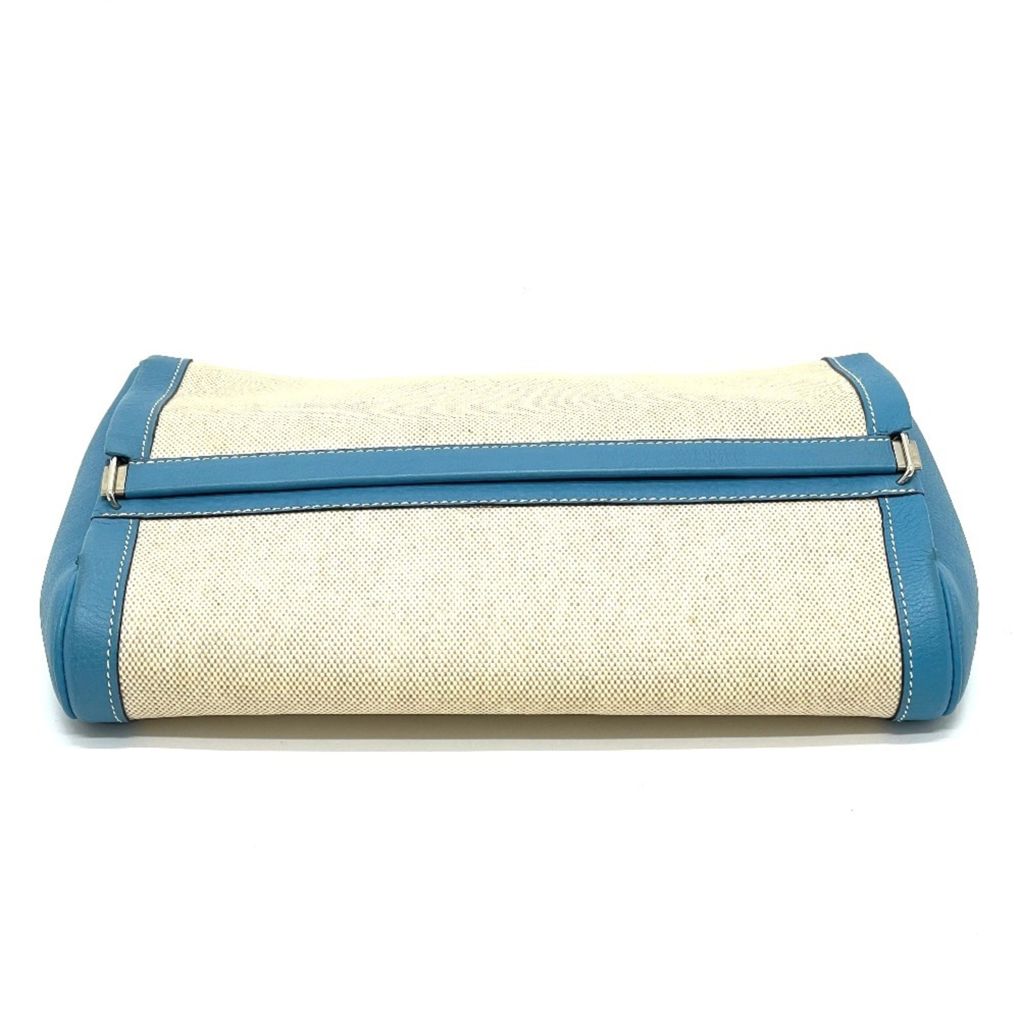 Hermes Equi Blue Paradise Toile H Taurillon Clemence Leather Clutch Bag Pouch (Pre-Owned)