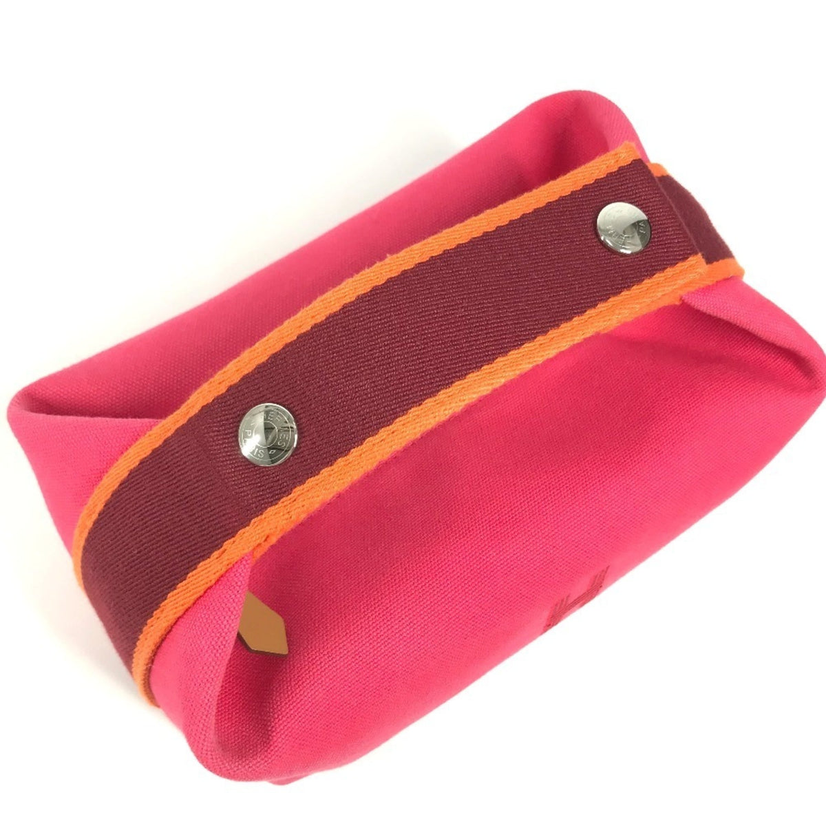 Hermes Pink Canvas Handbag Vanity Bag (Pre-Owned)