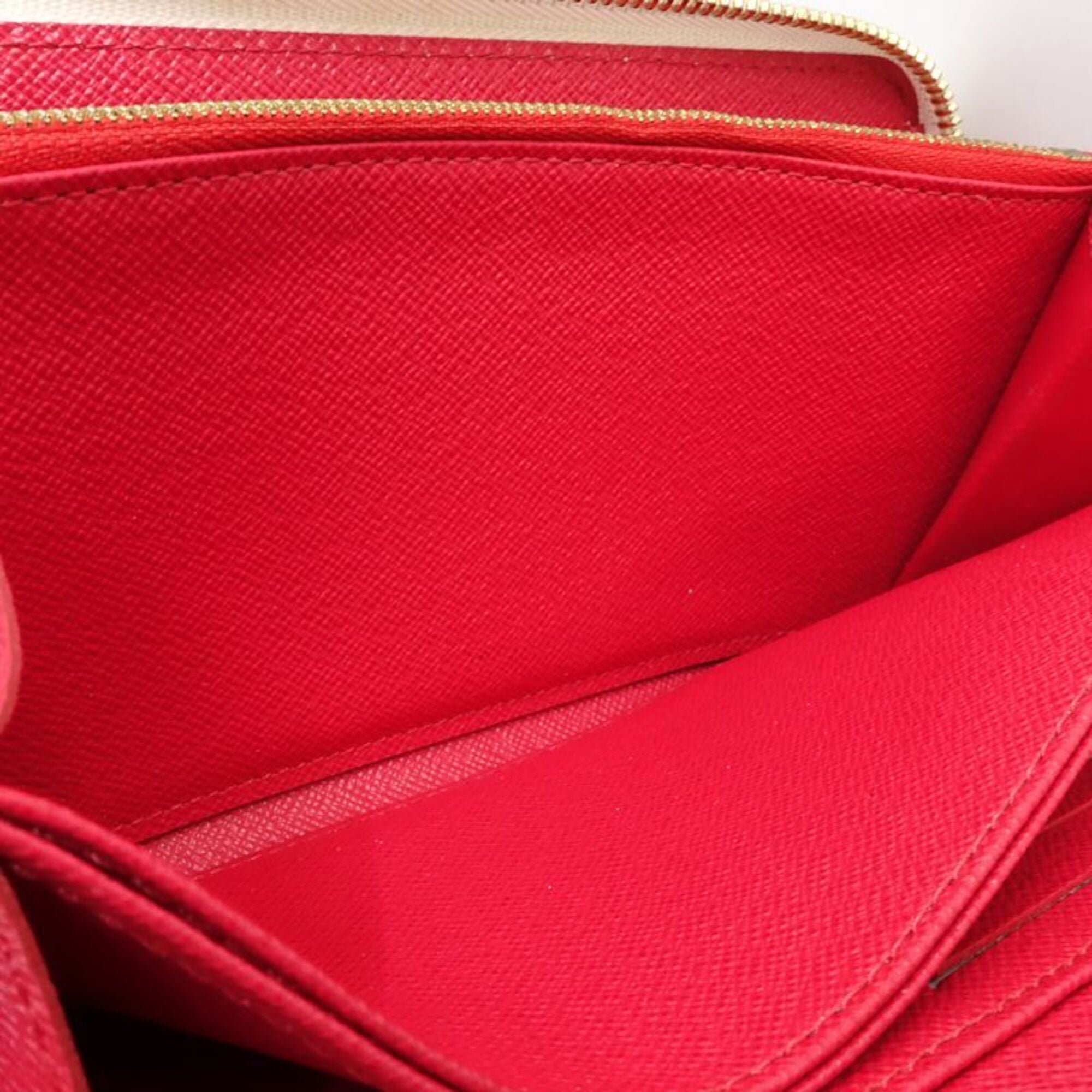 Louis Vuitton Cerise White Canvas Long Wallet (Bi-Fold) (Pre-Owned)