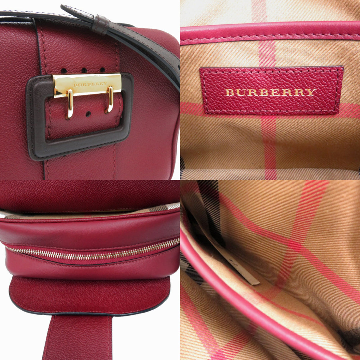 Burberry Bordeaux Leather Shoulder Bag (Pre-Owned)
