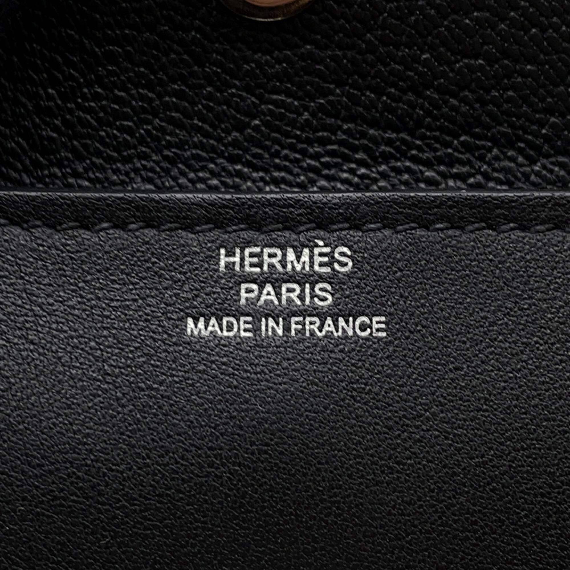 Hermes Kara Black Swift Leather Coin Purse/Coin Case (Pre-Owned)