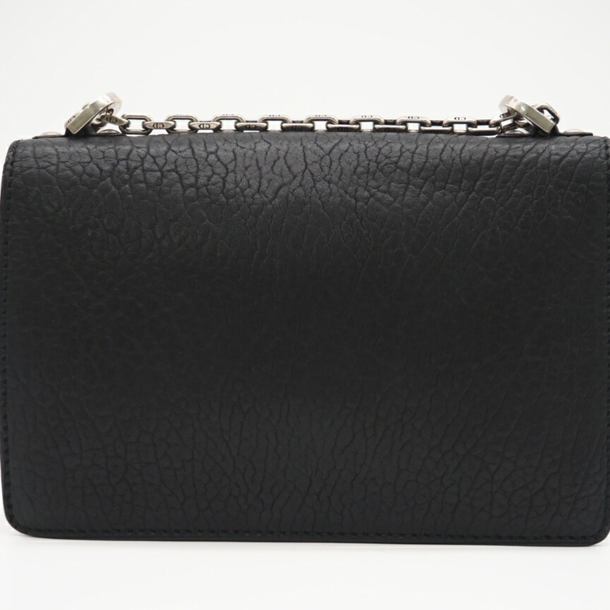 Christian Dior Black Blue White Leather Shoulder Bag (Pre-Owned)