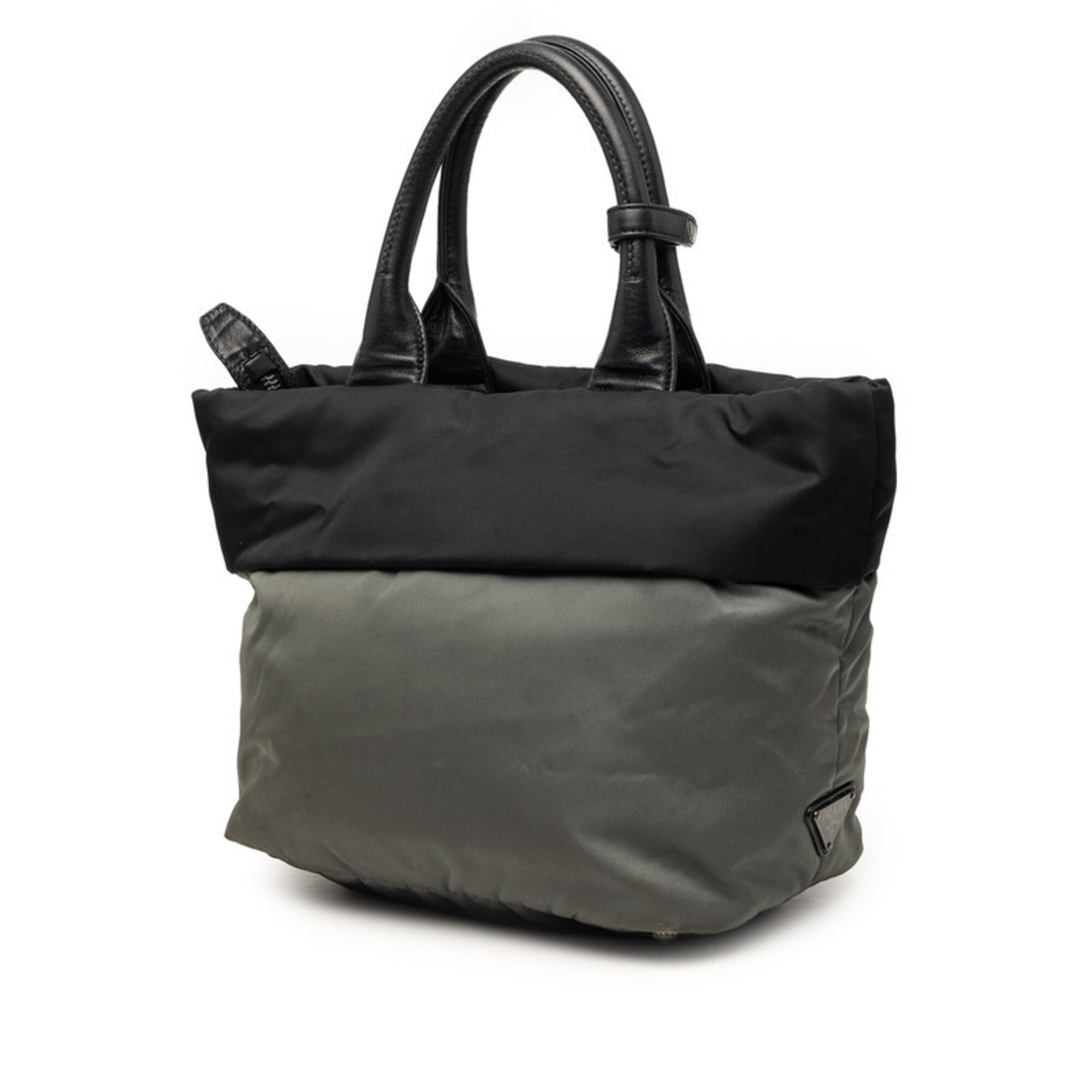 Prada Black Gray Nylon Handbag Shoulder Bag (Pre-Owned)
