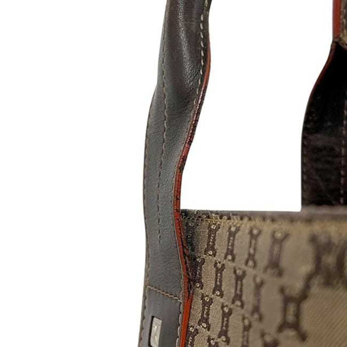 Celine Beige Brown Nylon Leather Tote Bag (Pre-Owned)