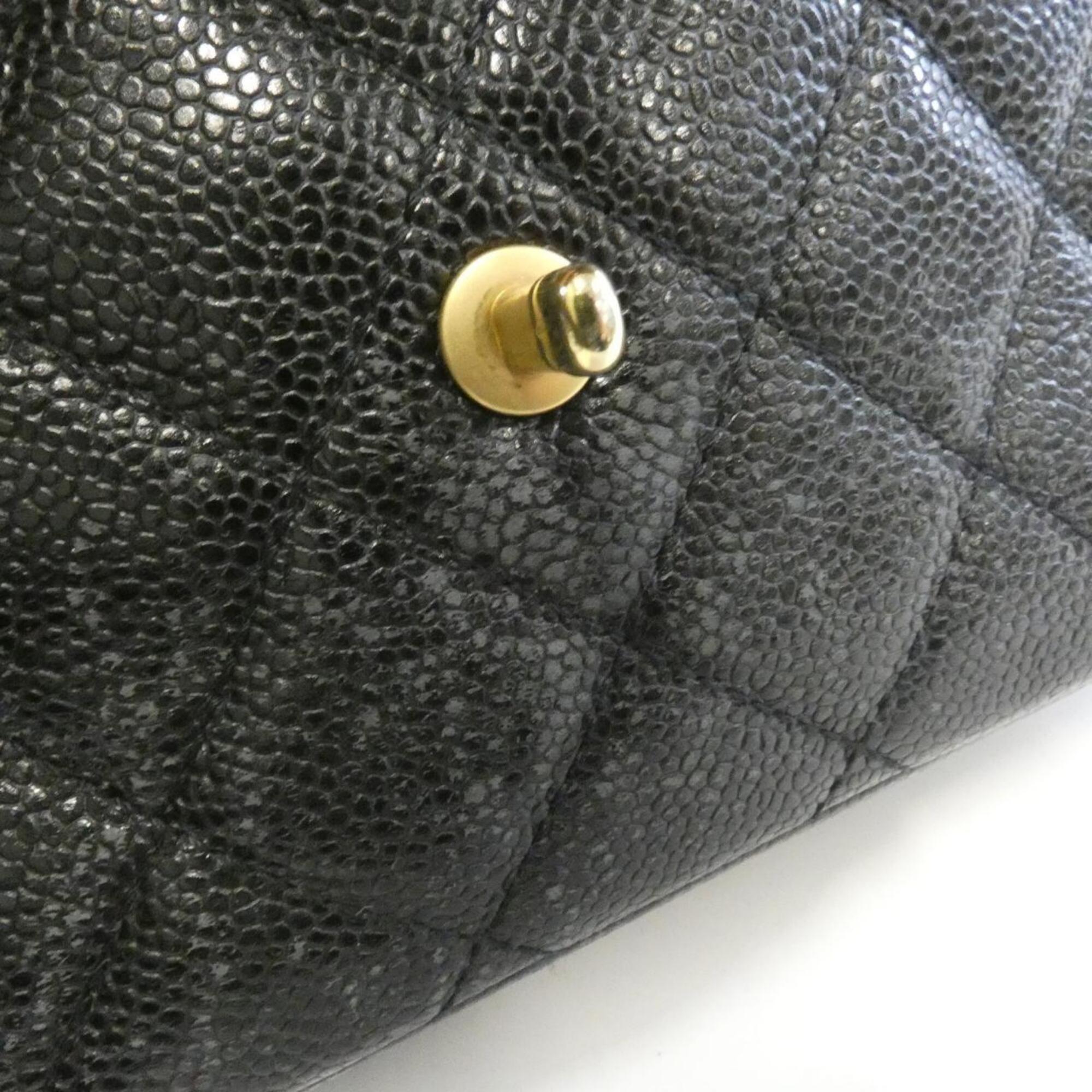 Chanel Black Grained Calfskin Shoulder Bag (Pre-Owned)