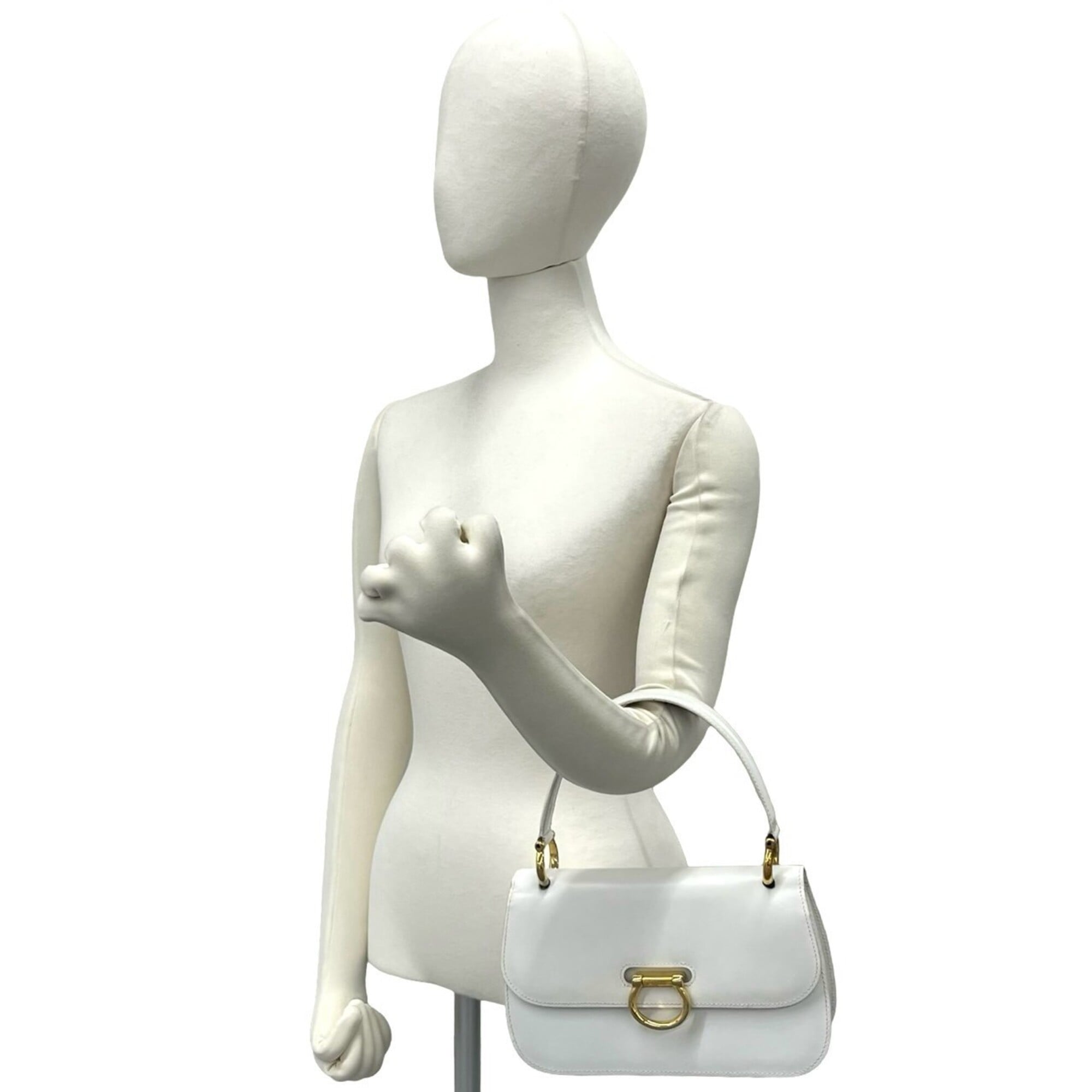 Celine White Leather Handbag Tote Bag (Pre-Owned)