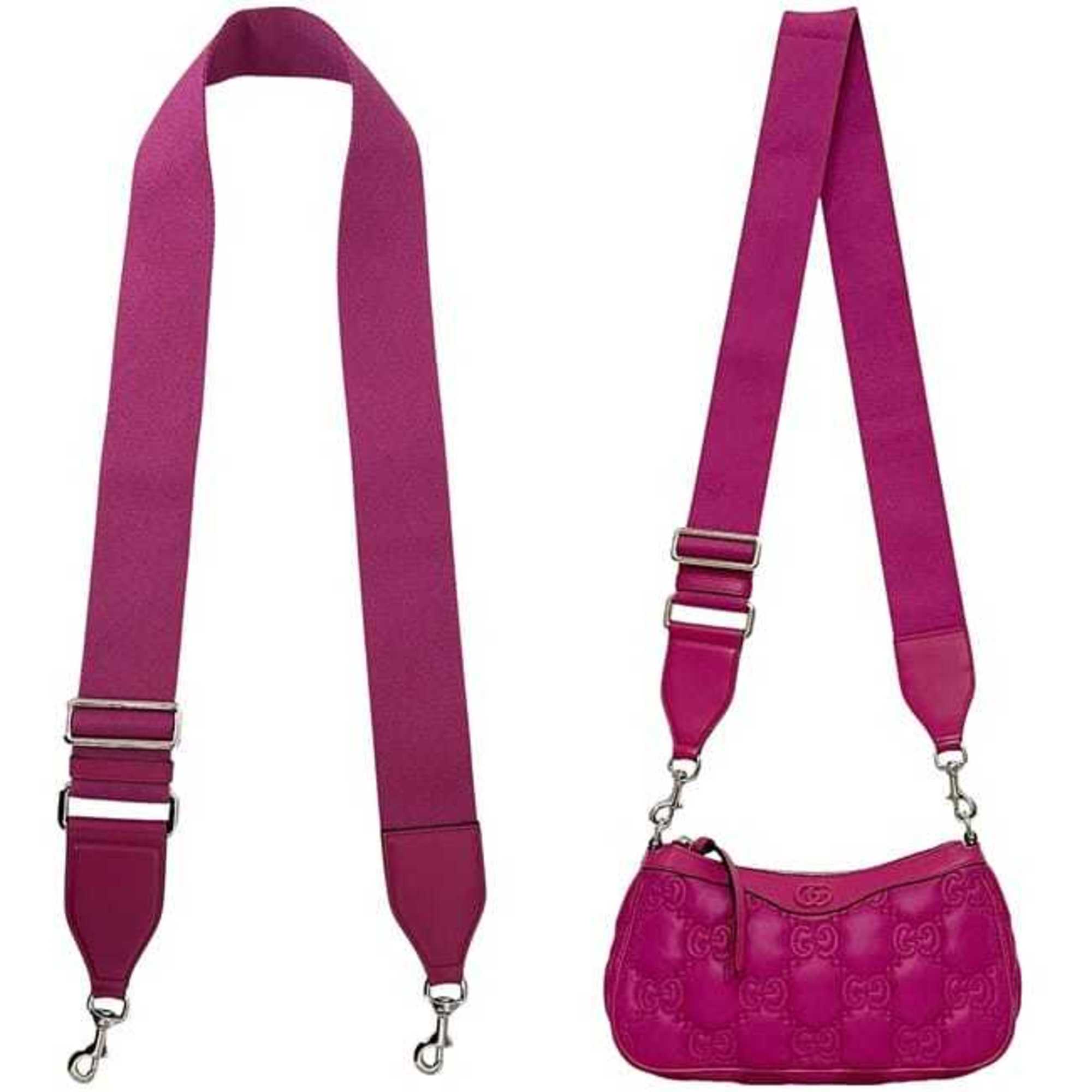 Gucci Pink Nylon Leather Canvas Shoulder Bag (Pre-Owned)