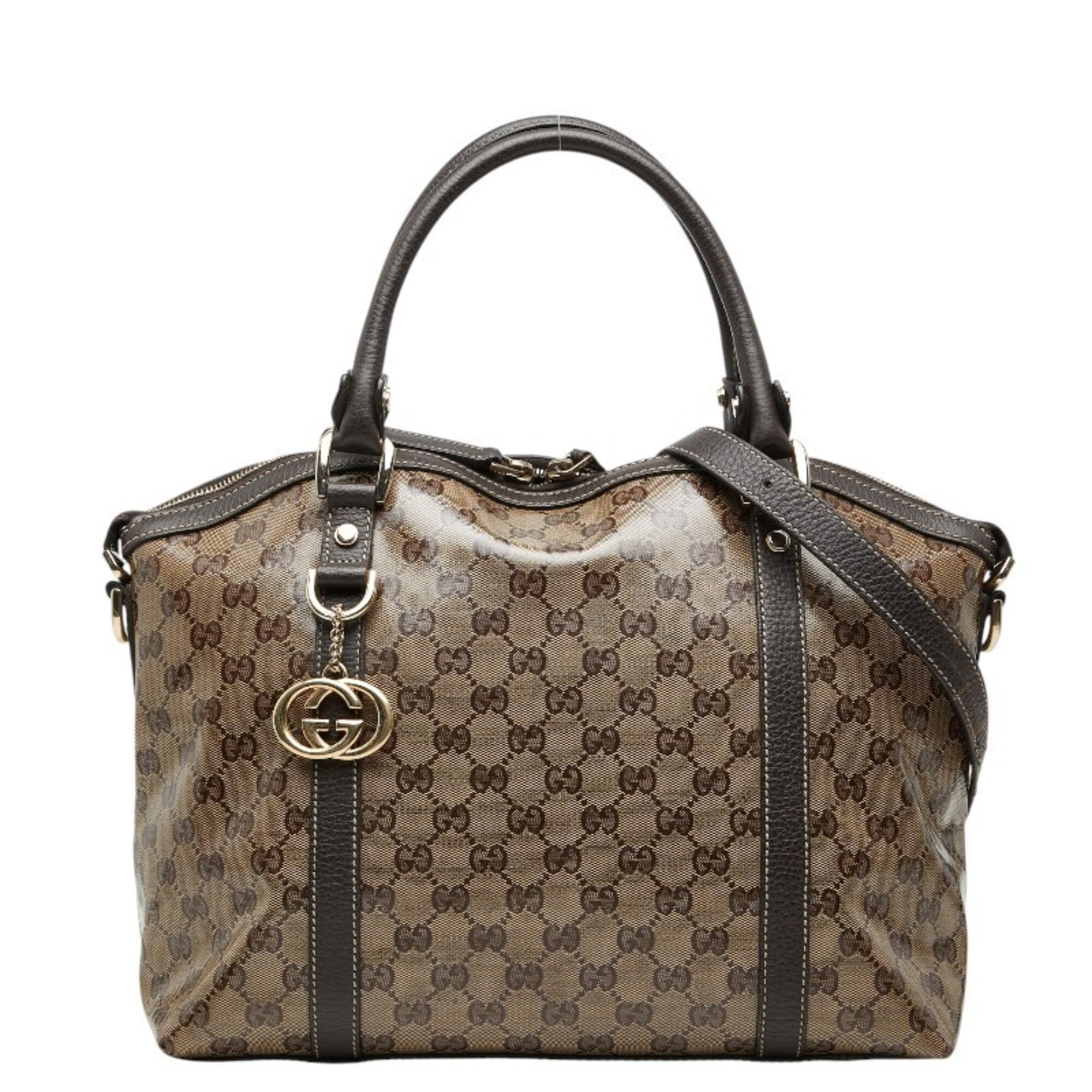 Gucci Brown Leather Handbag Shoulder Bag (Pre-Owned)