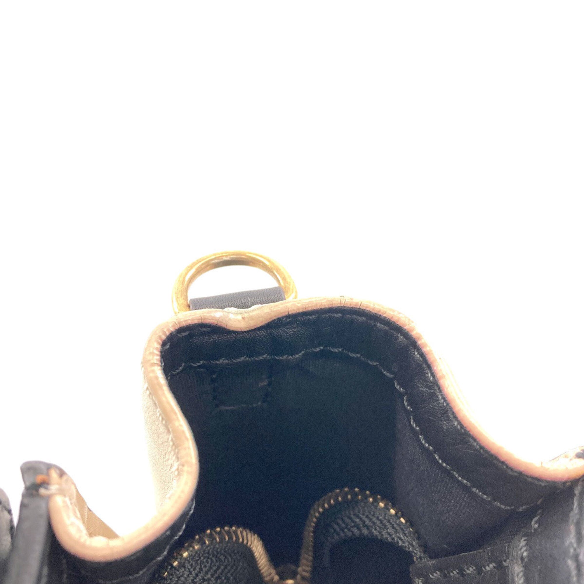 Celine Beige Black Khaki Leather Handbag (Pre-Owned)