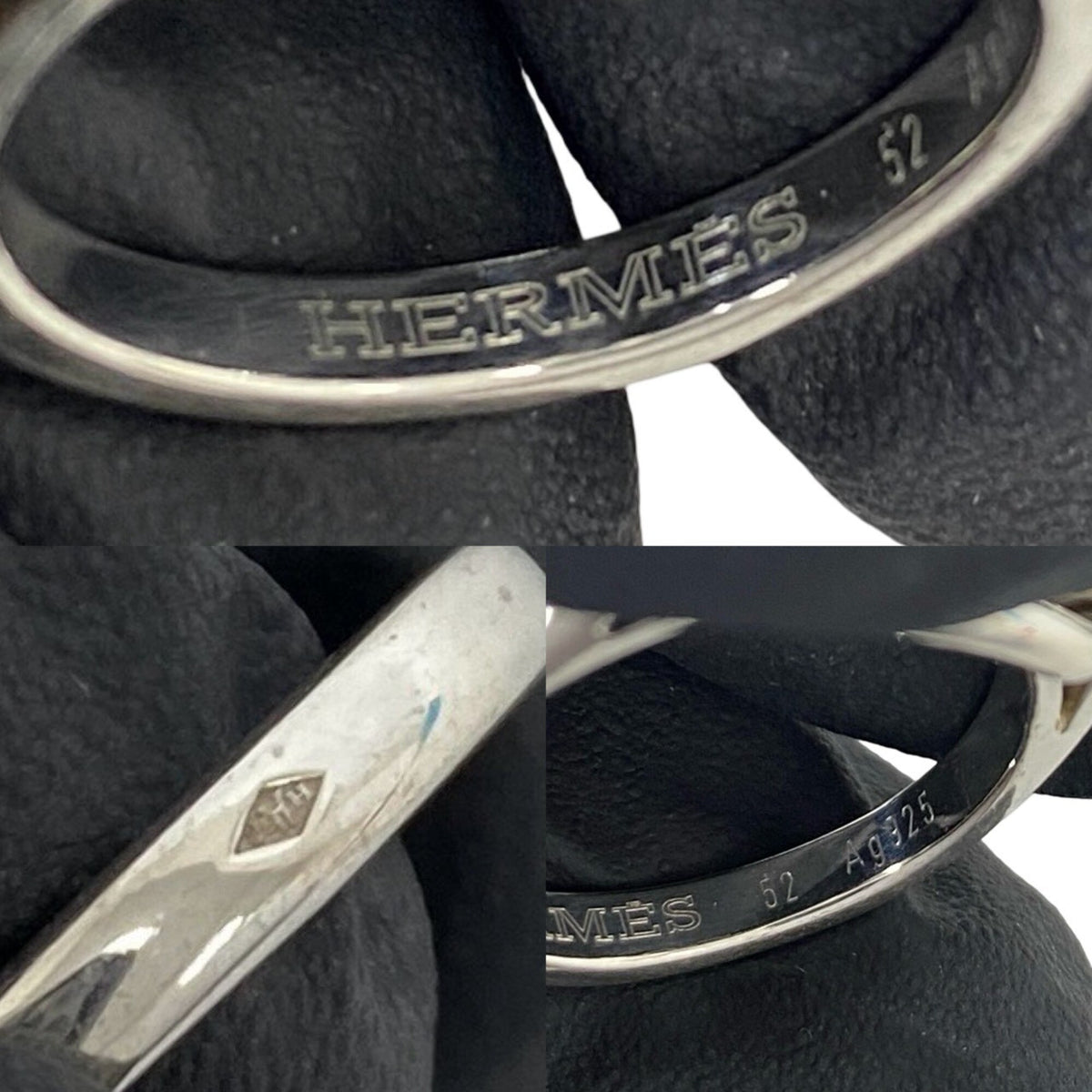 Hermes Silver Silver 925 Band Ring (Pre-Owned)