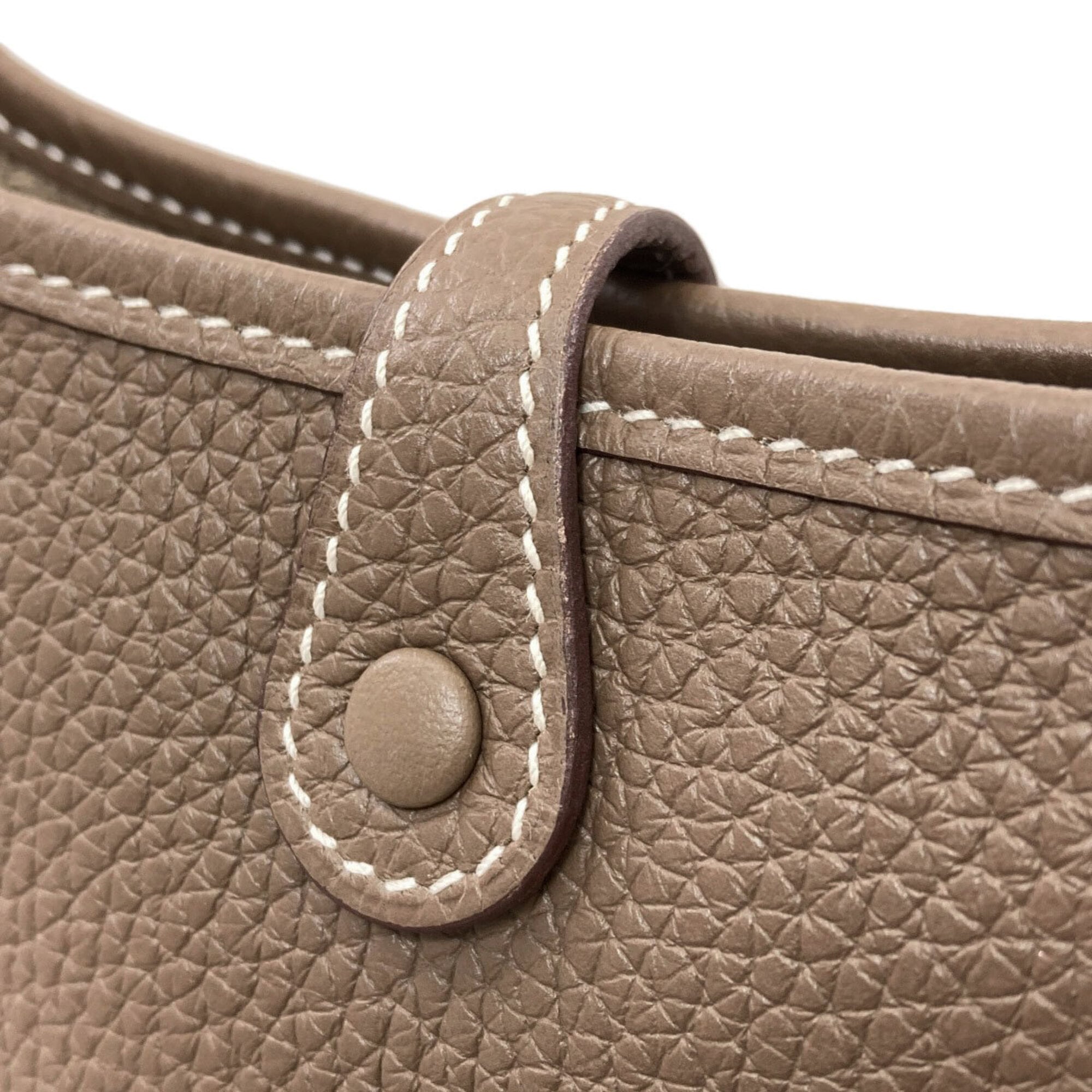 Hermes Etoupe Gray Leather Shoulder Bag (Pre-Owned)