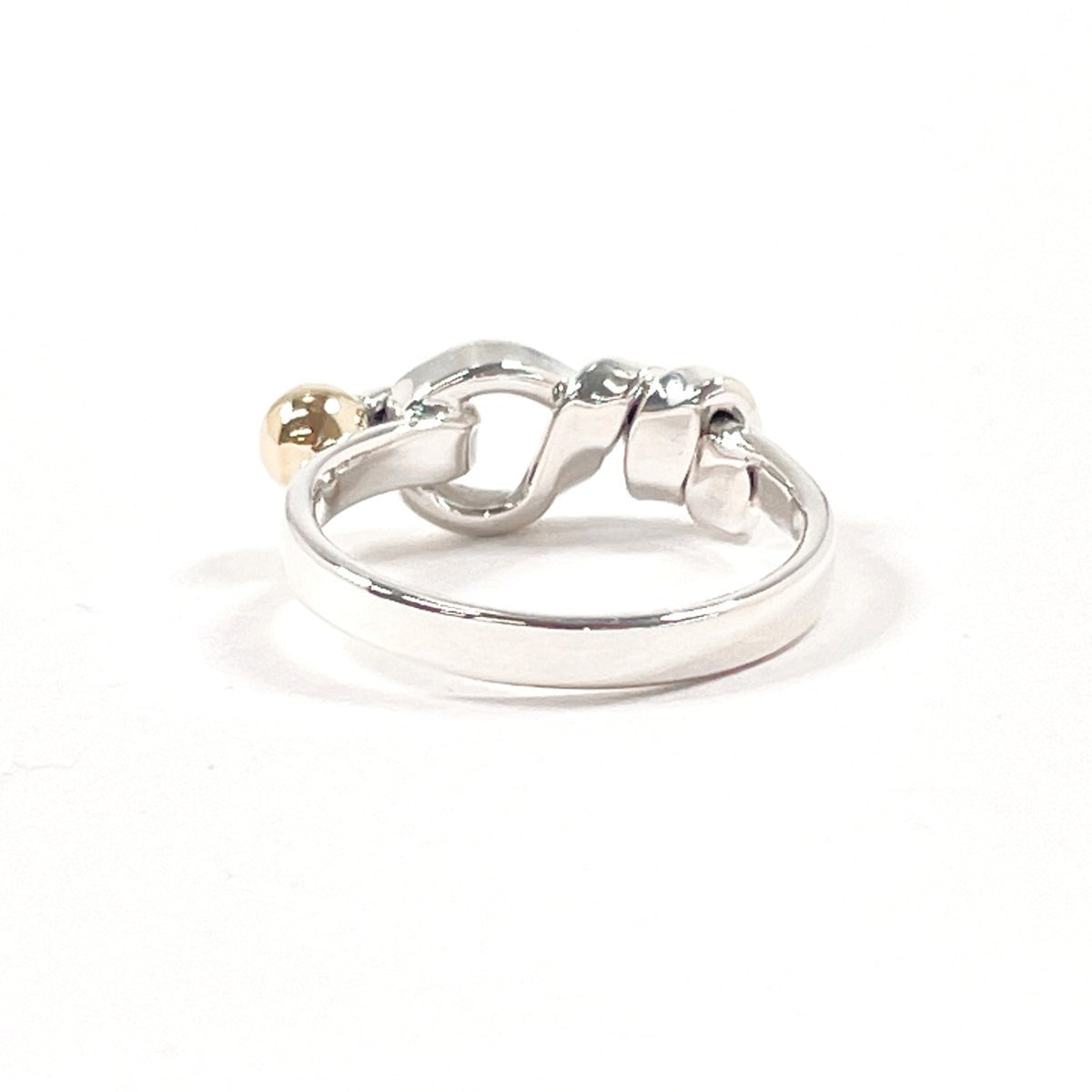 Tiffany Silver Yellow Gold Yellow Gold (18K) Silver 925 Band Ring (Pre-Owned)