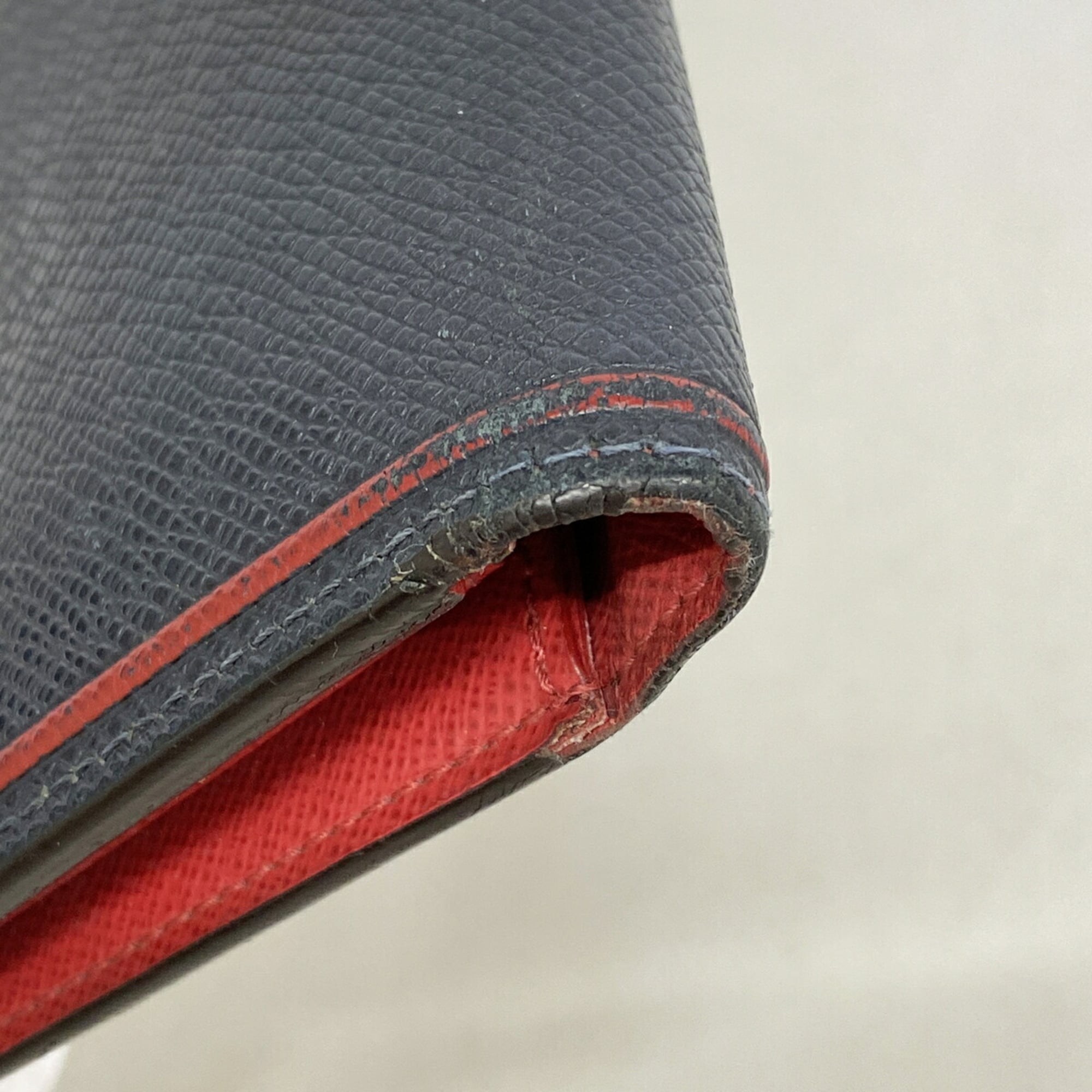 Louis Vuitton Navy Red Color Long Wallet (Bi-Fold) (Pre-Owned)